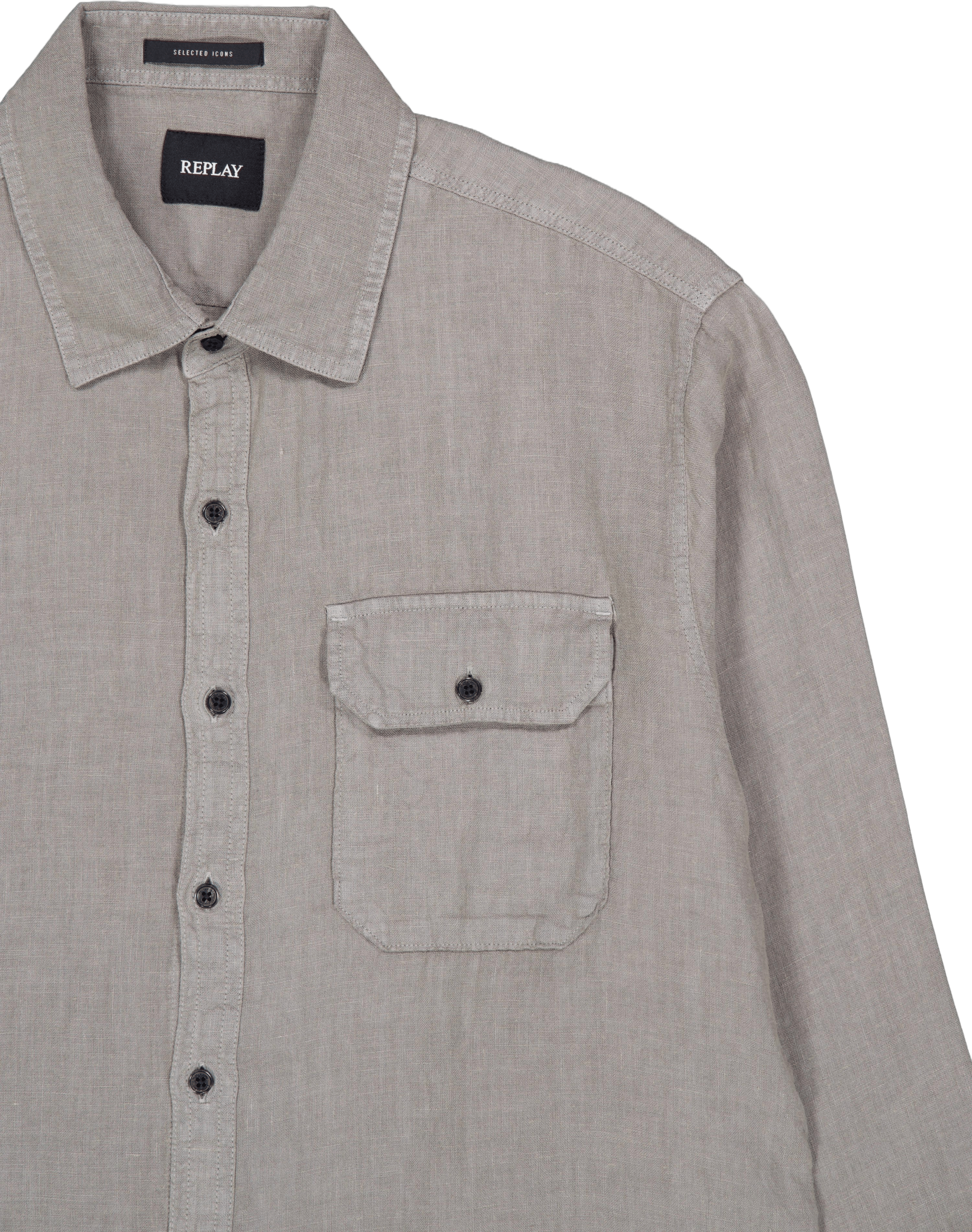 Replay Linen Shirt 705  Military - Bild 3