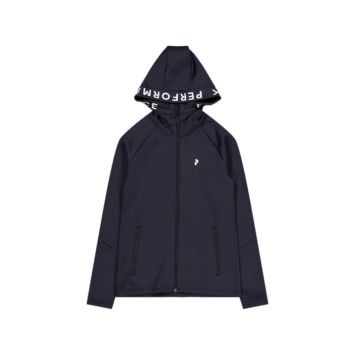 W Rider Mid Zip Hood Black, Female, Apparels, Shirts, Black, XS