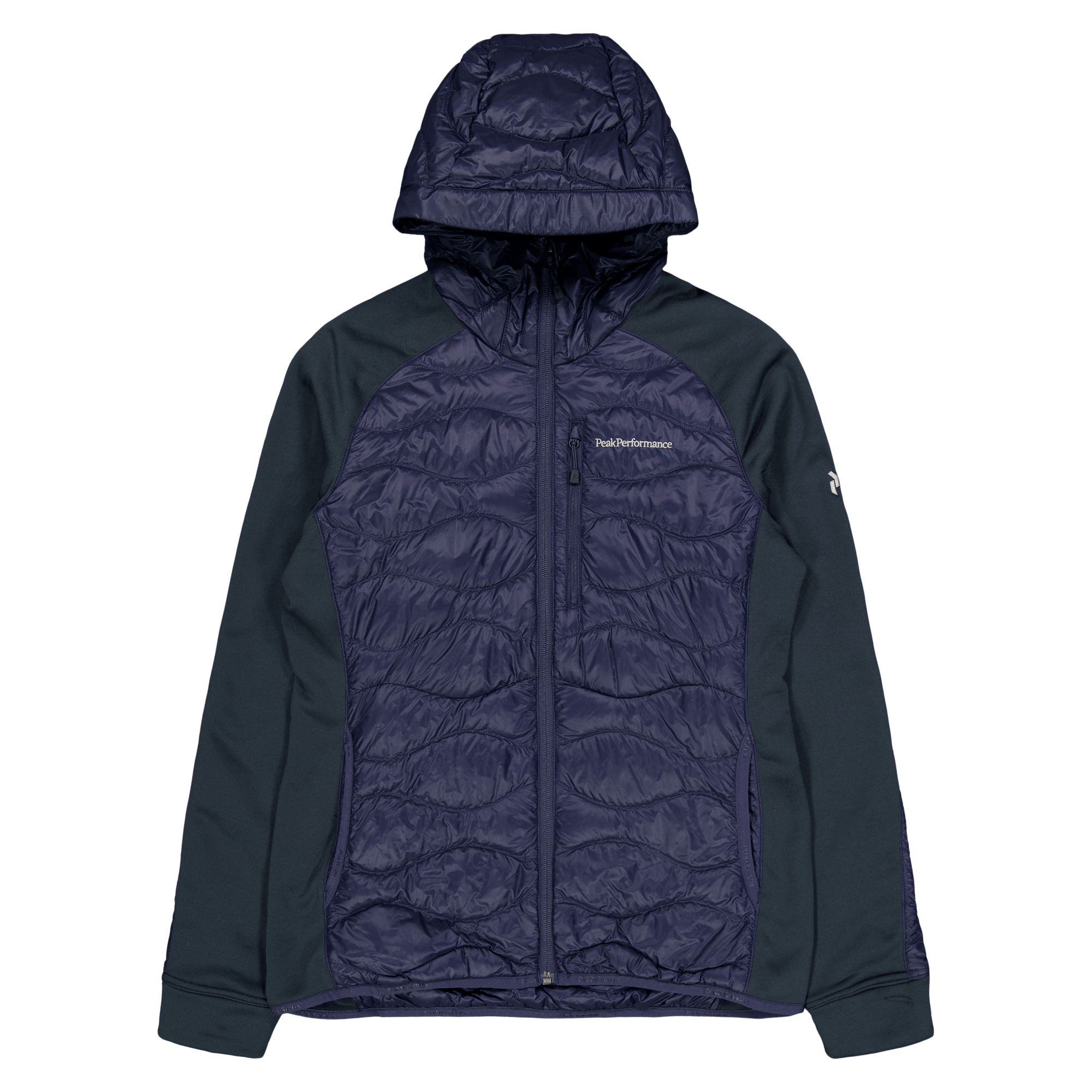 W Helium Down Hybrid Hood Blue Shadow