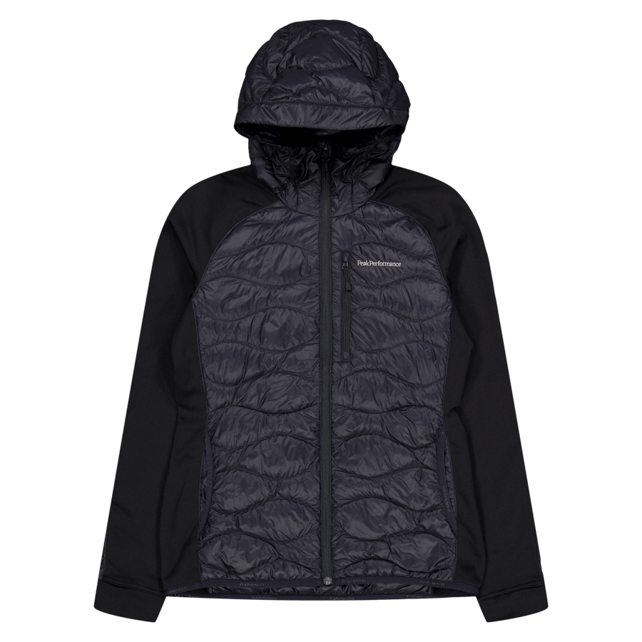 W Helium Down Hybrid Hood Black