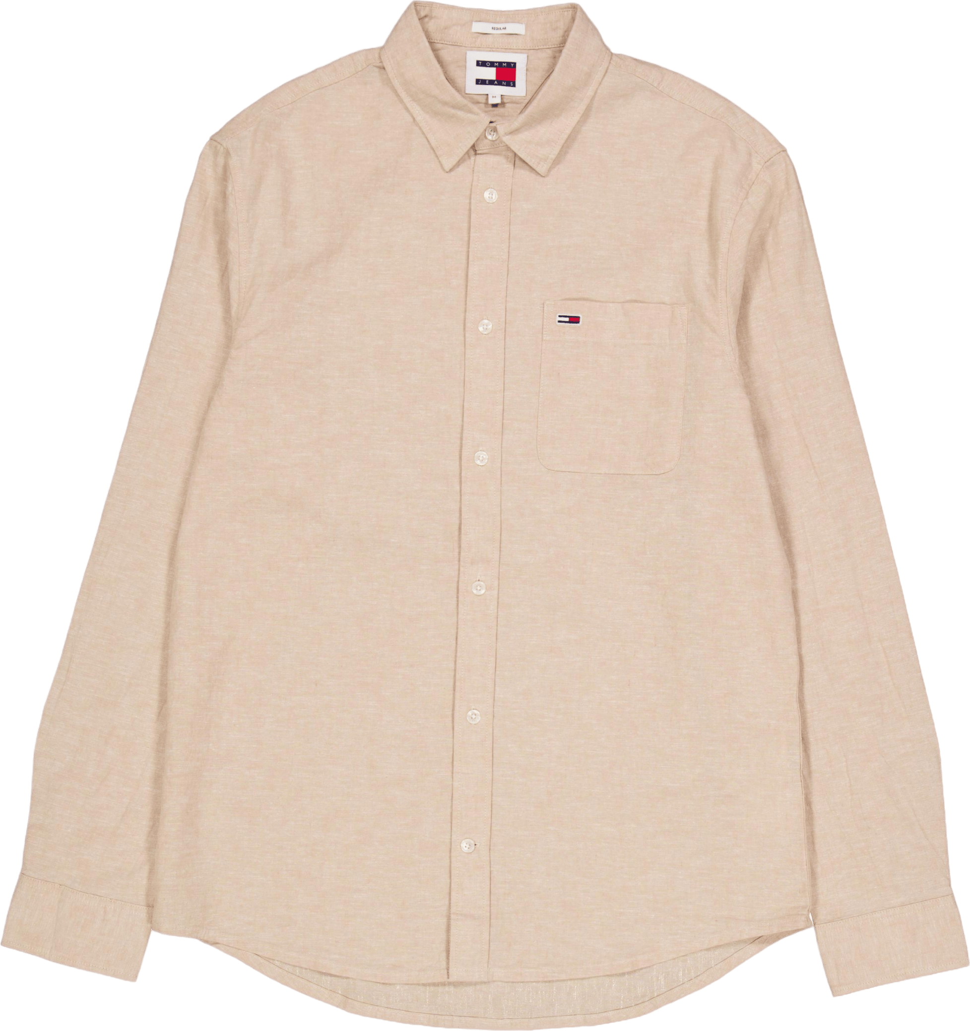 Tjm Reg Linen Blend Shirt Tawny