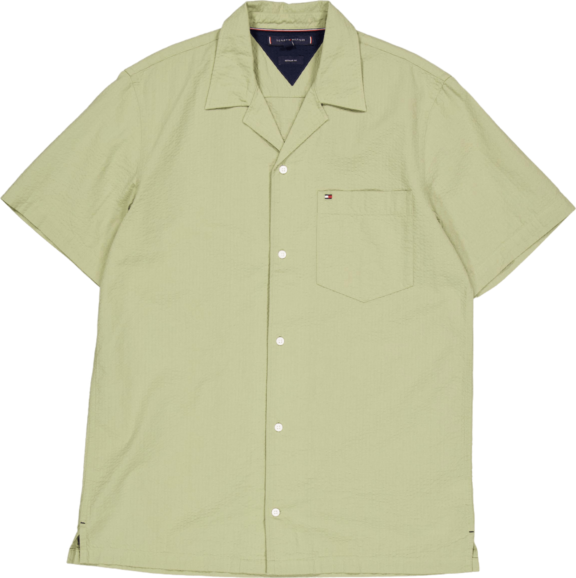 Seersucker Solid Shirt S/s Faded