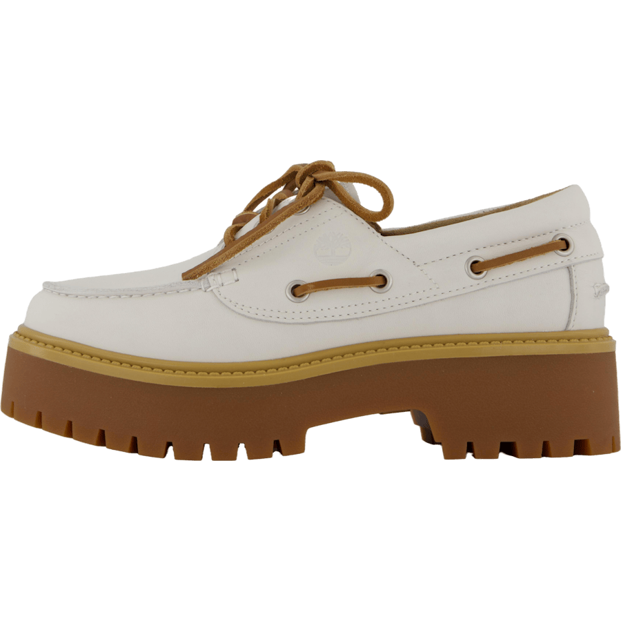 Stone Street Boat Shoe White Full Grain