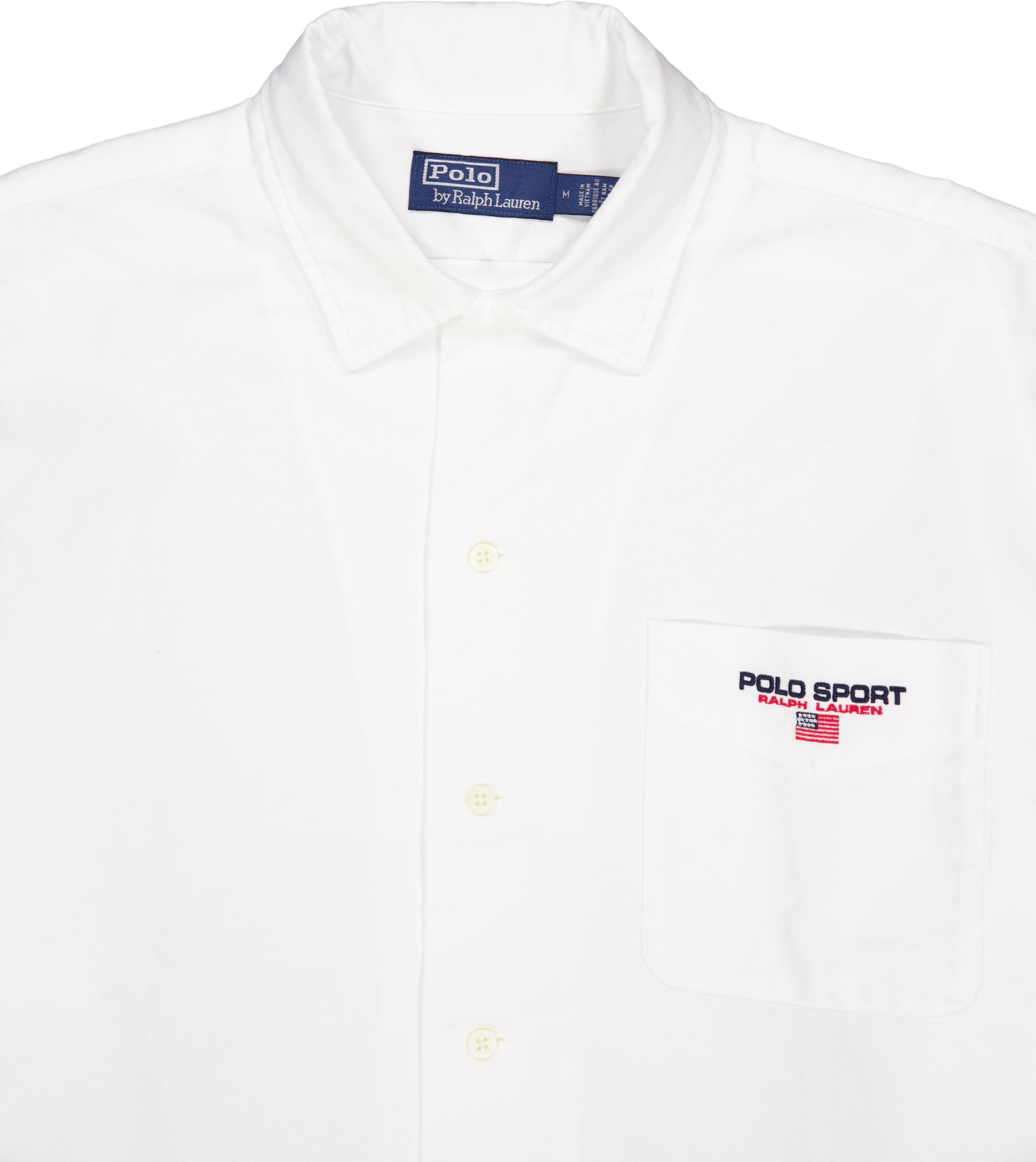 Big Fit Polo Sport Oxford Camp Shirt White - Bild 3