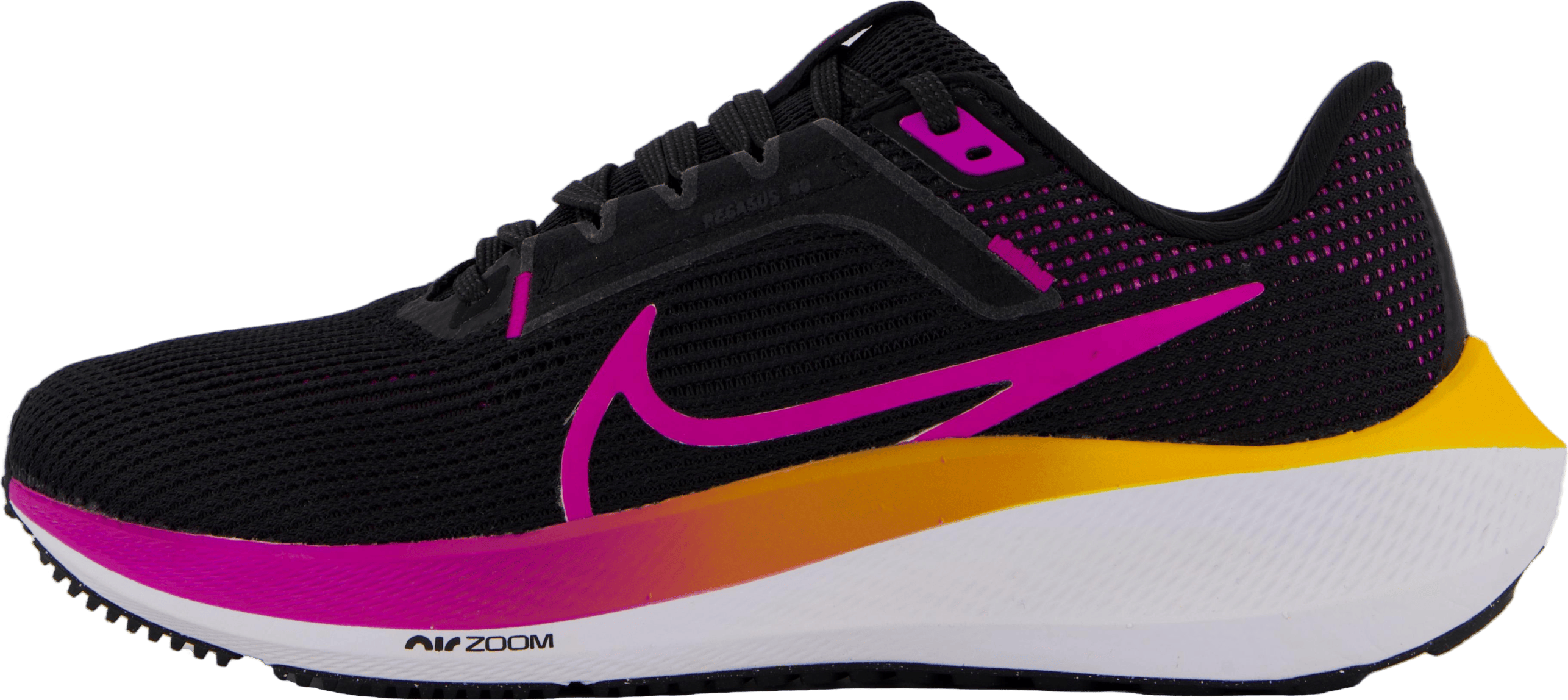 Nike Pegasus 40 Women's Road R Black/hyper Violet-laser Orang, Female, Buty, Buty do biegania, buty sportowe, Bieganie, Wielokolorowy, EU 38,5