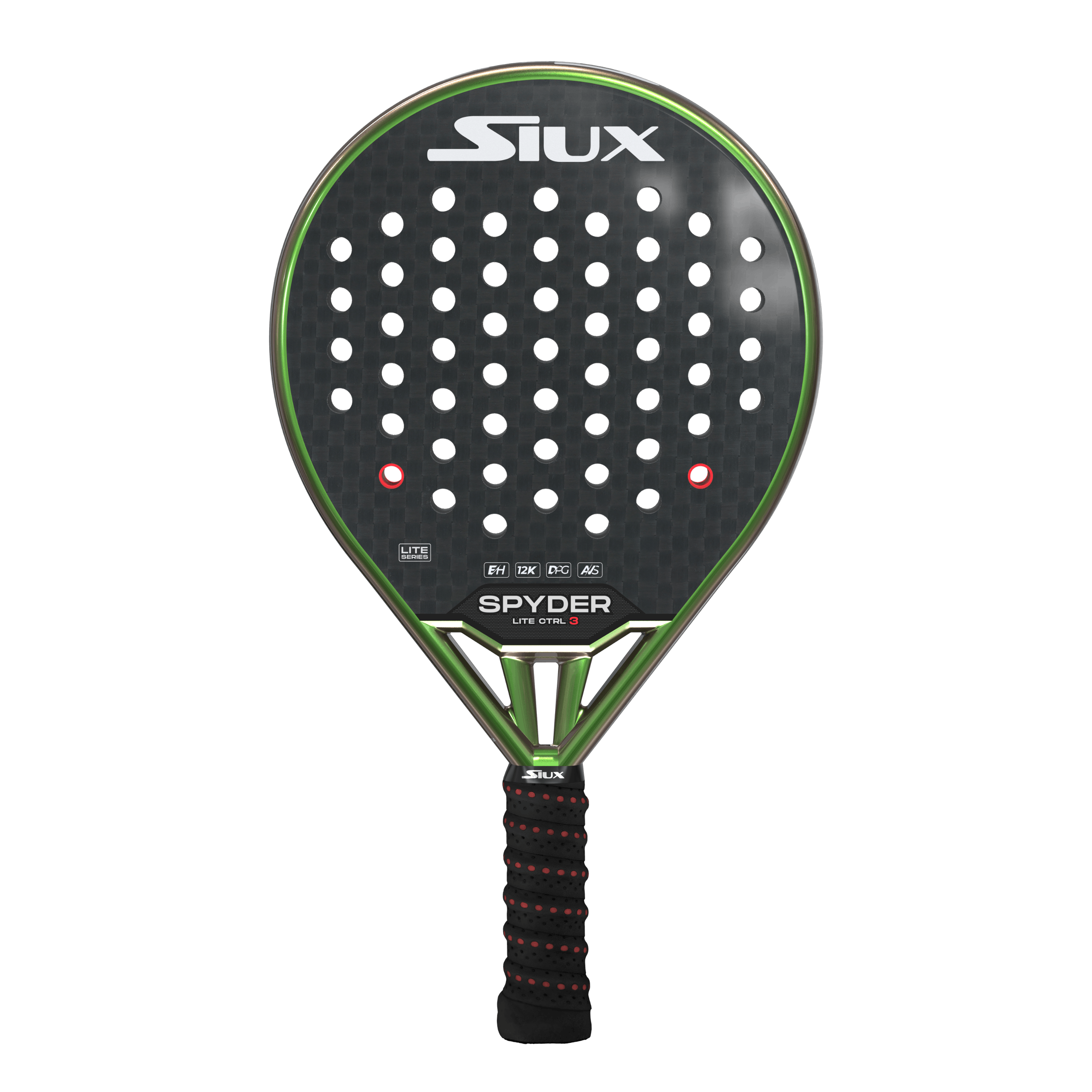 SIUX Spyder Lite CTRL 3 Hard, Unisex, Utrustning, racketar, Padel, Svart, ONESIZE