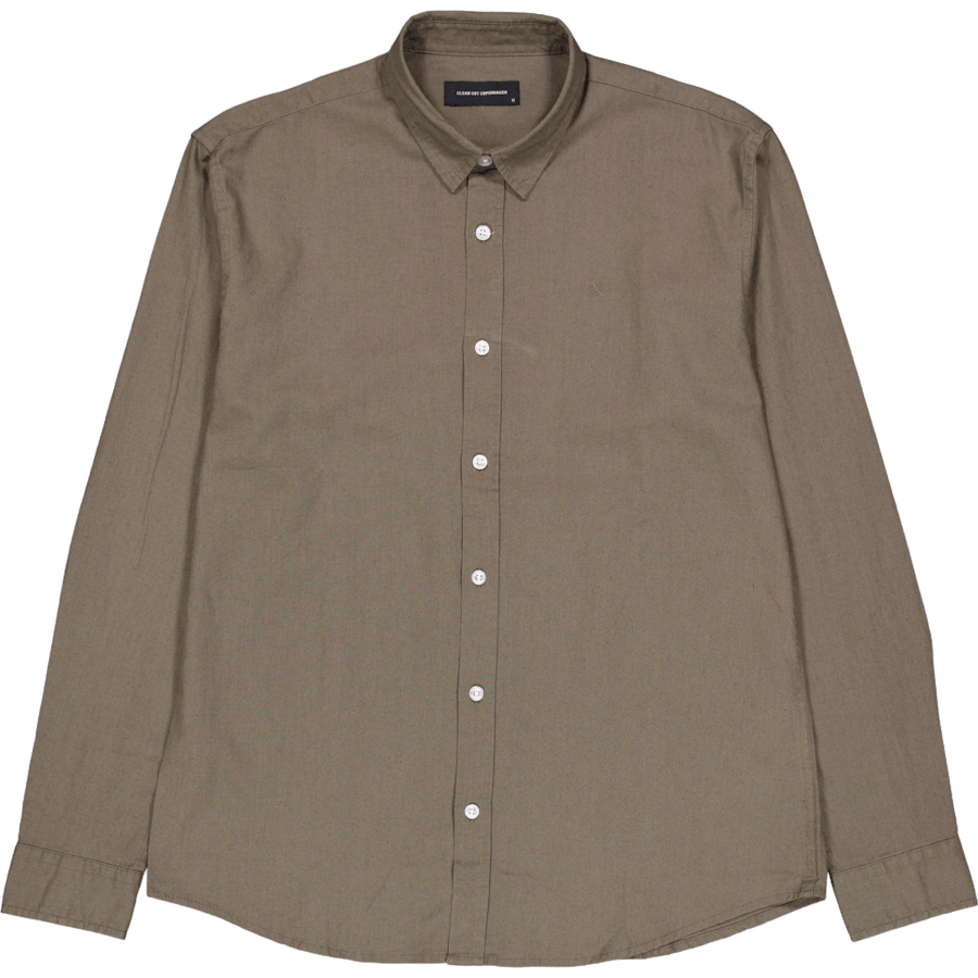 Cotton / Linen Shirt L/s Dusty Green