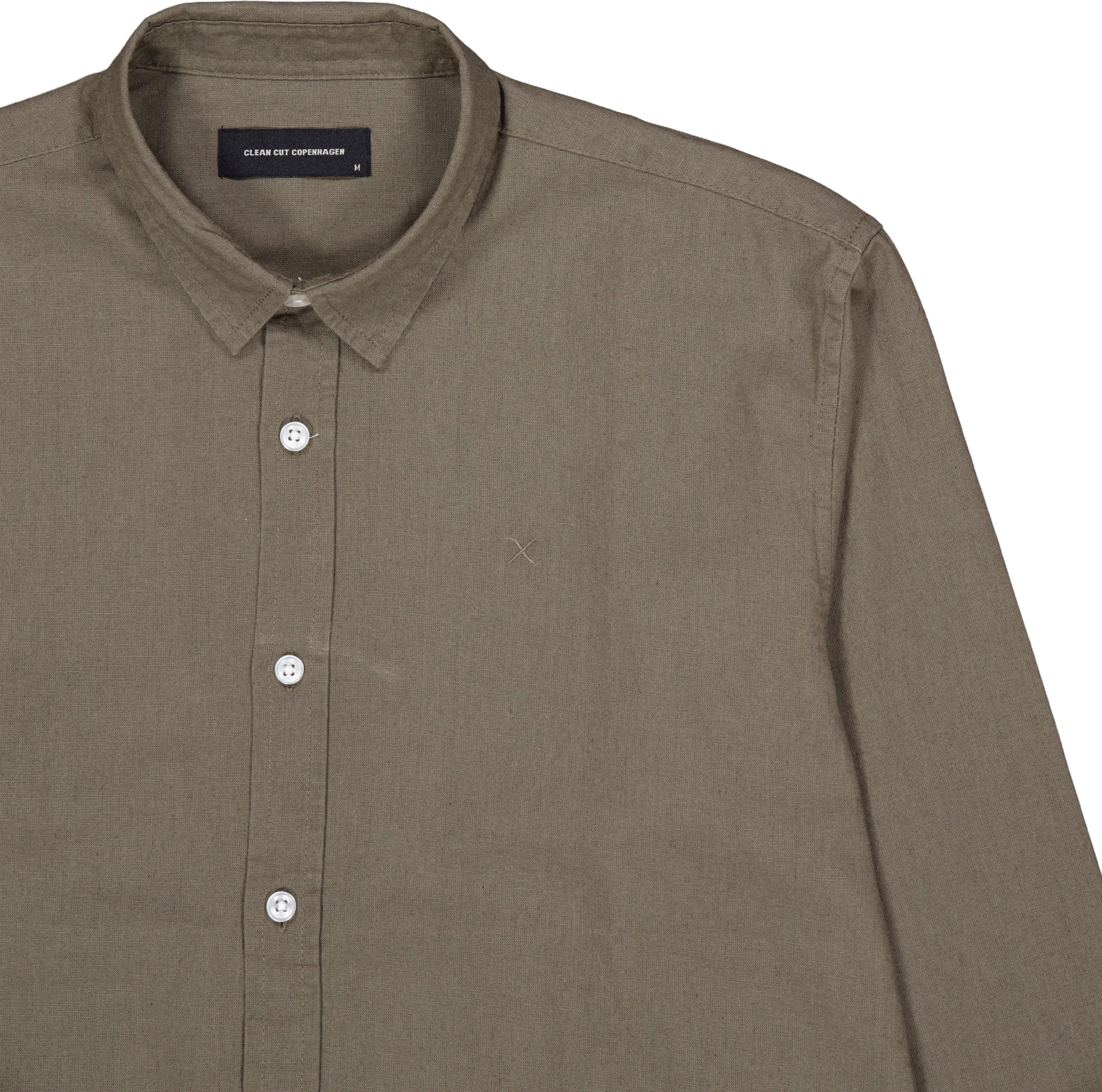 Cotton / Linen Shirt L/s Dusty Green - Bild 3