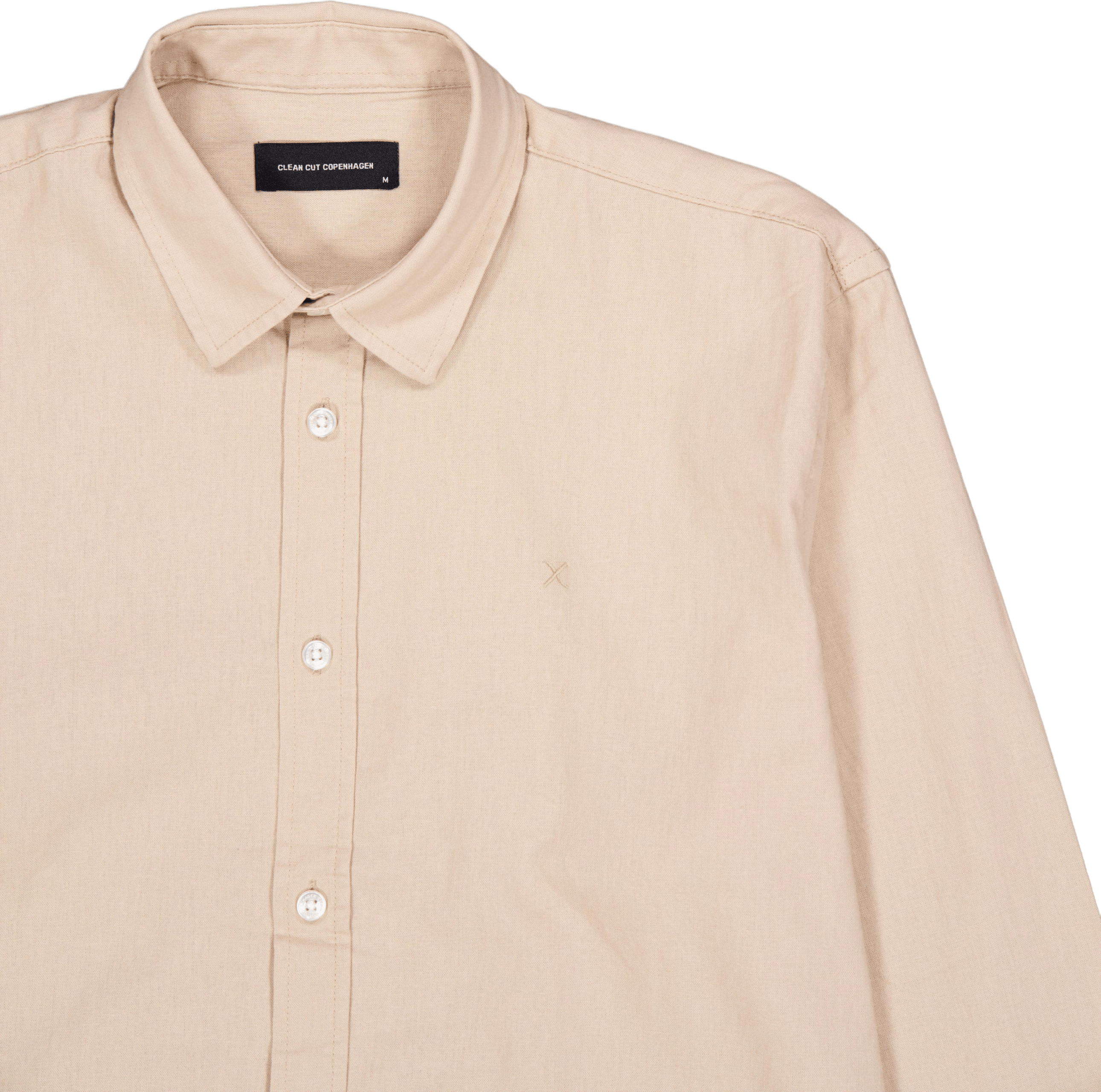 Cotton / Linen Shirt L/s Khaki - Bild 3