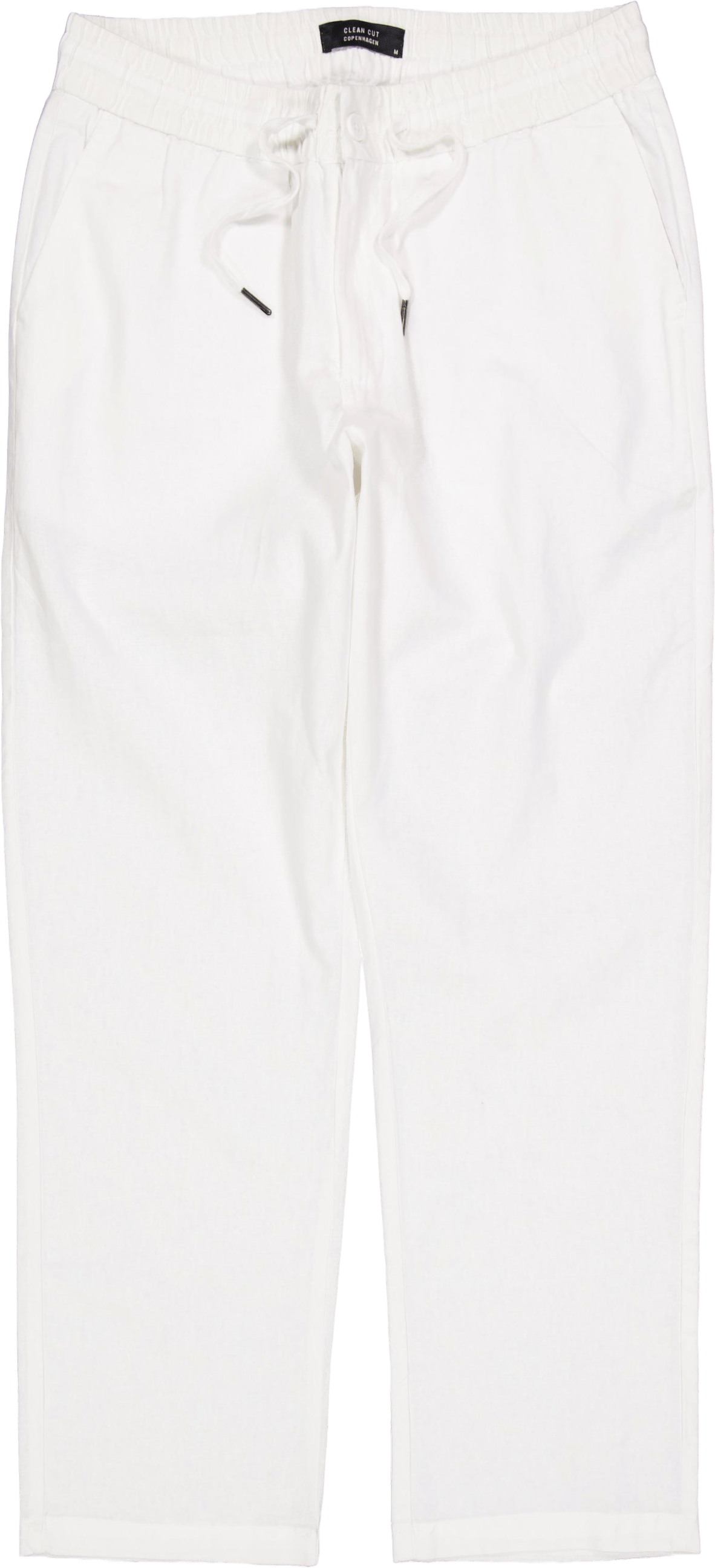 Barcelona Cotton / Linen Pants White 02, Male, Apparels, Bottoms, White, S