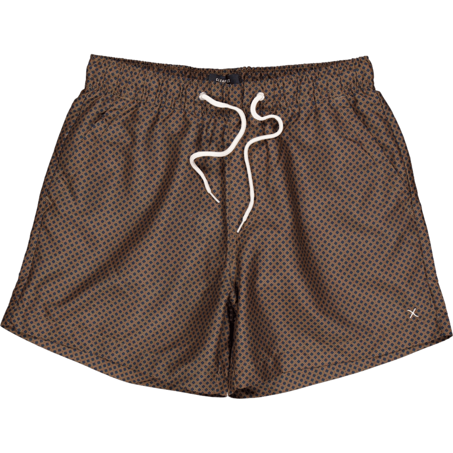 Swim Shorts Dark Navy / Orange Square