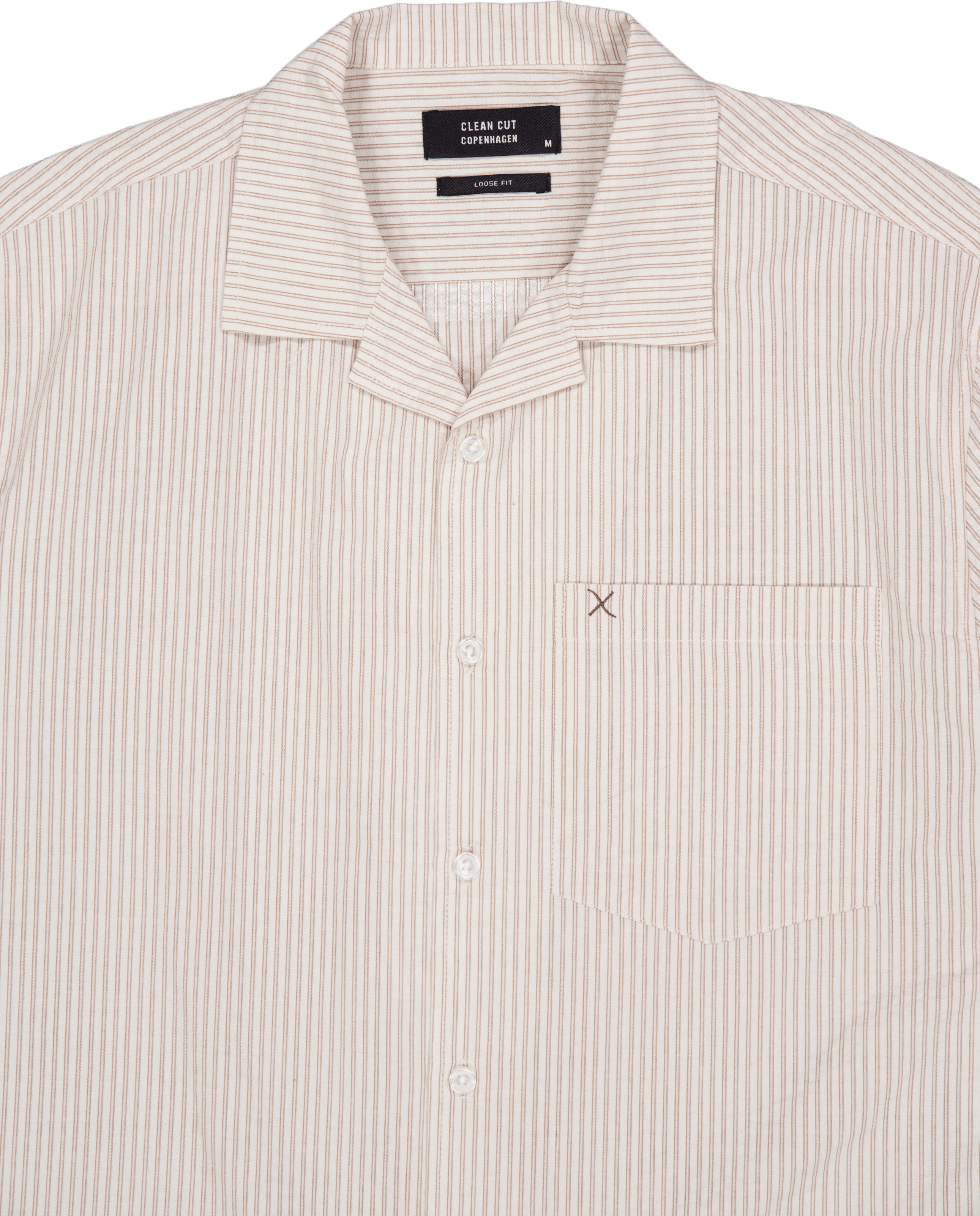 Bowling Matti Seersucker Shirt Ecru/khaki Stripe - Bild 3