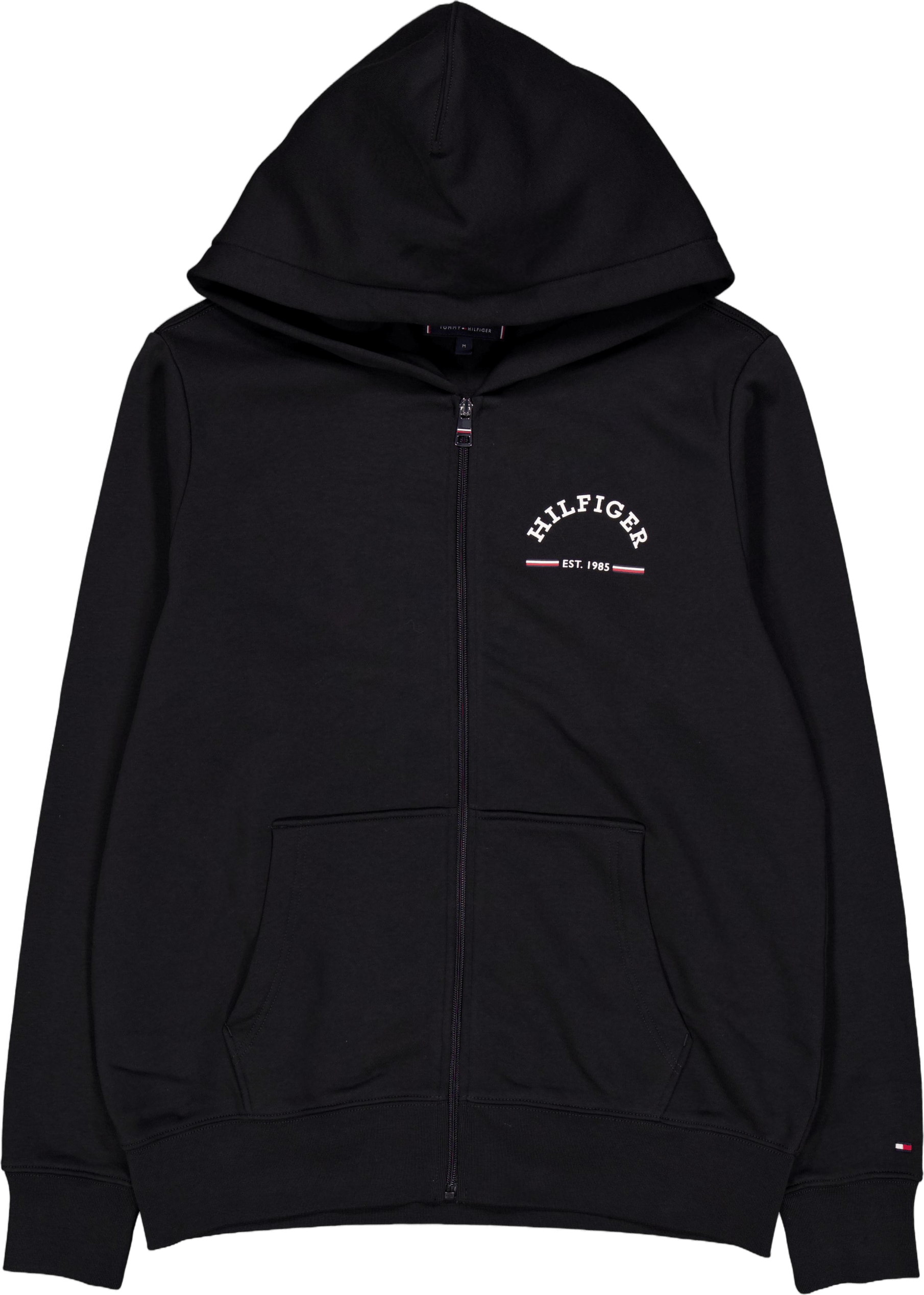Roundall Hooded Zip Through Bds-black