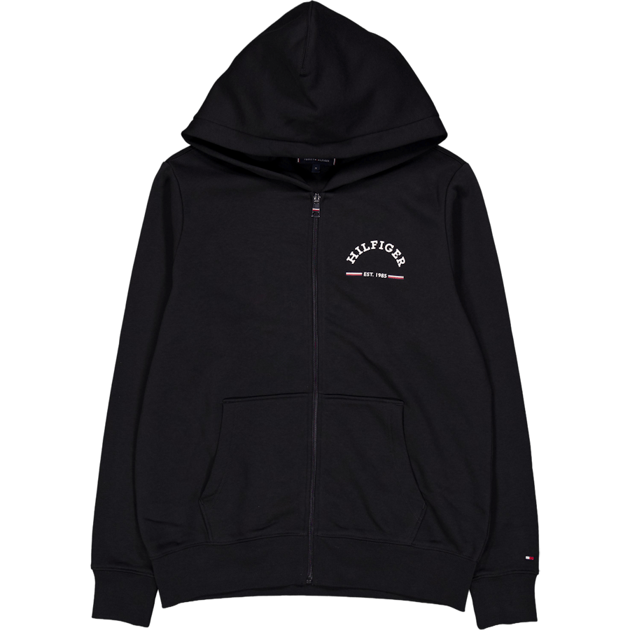 Roundall Hooded Zip Through Bds-black