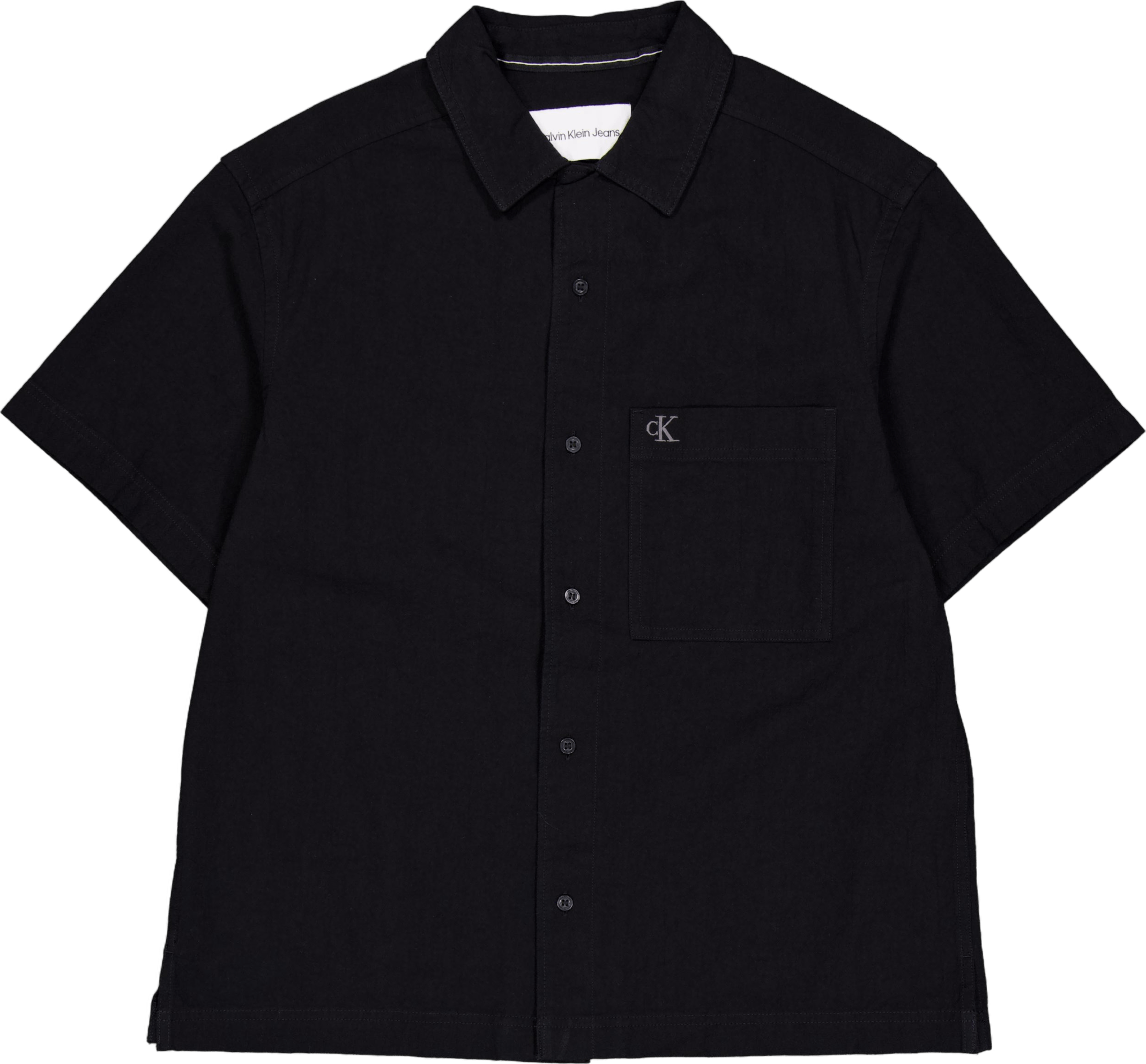 Textured Cotton Ss Shirt Beh-ck Black, Male, Odzież, Tops, Czarny, XL