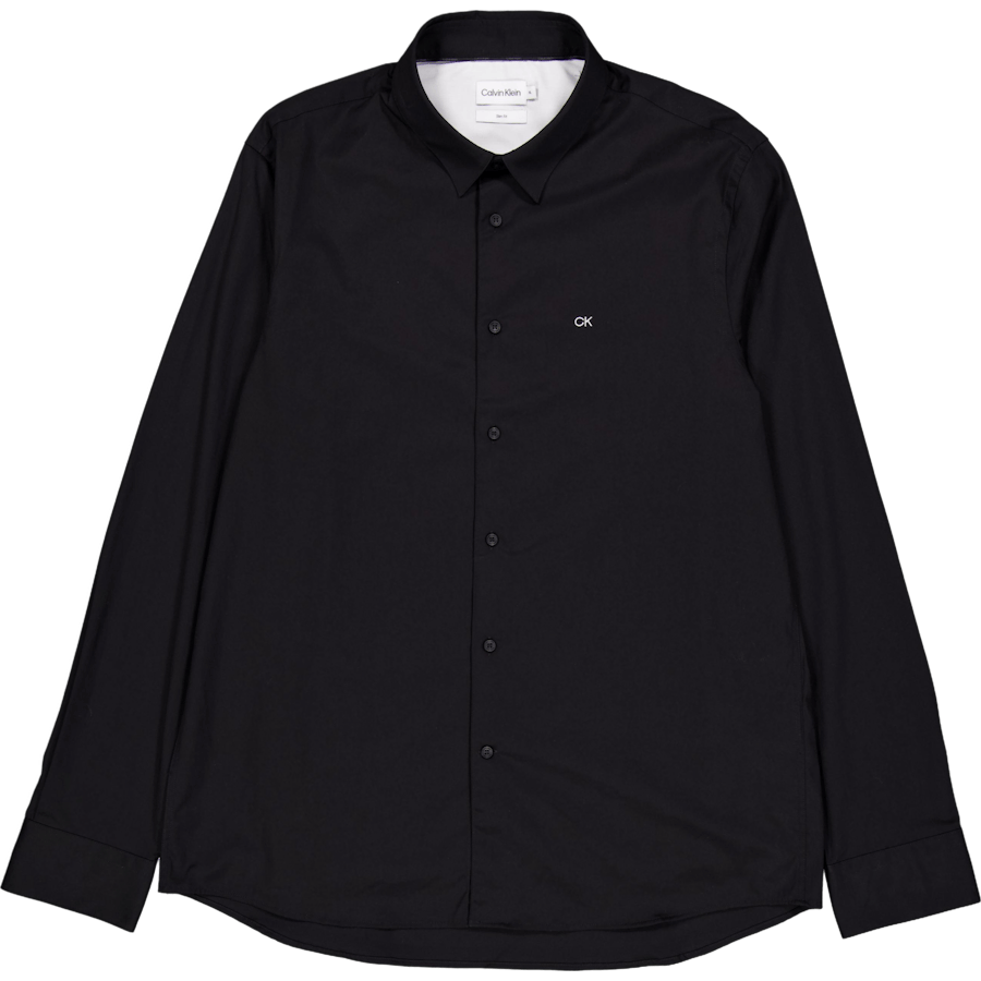 Stretch Poplin Slim Shirt Beh-ck Black