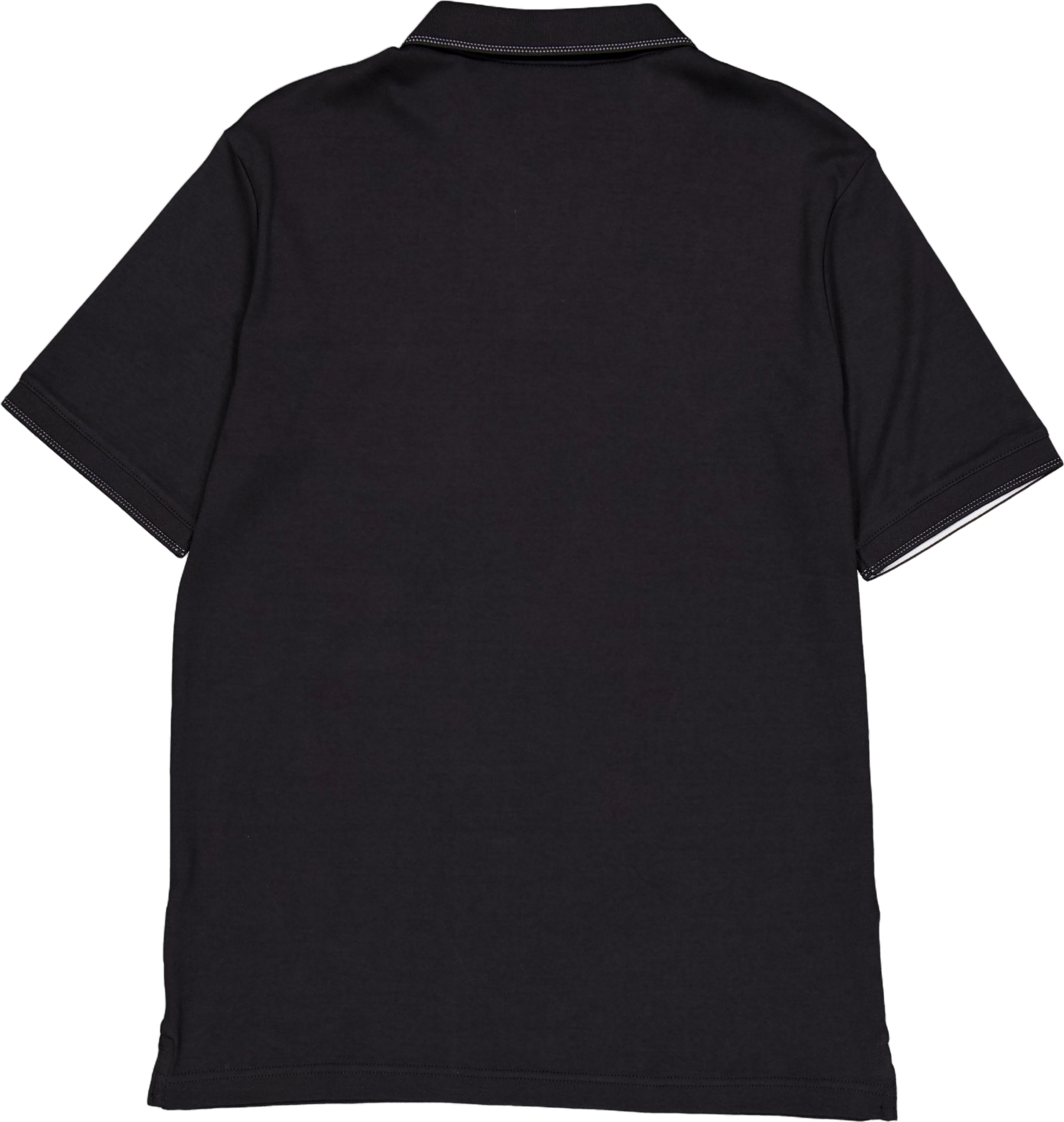 Smooth Cotton Open Placket Pol Beh-ck Black - Bild 2