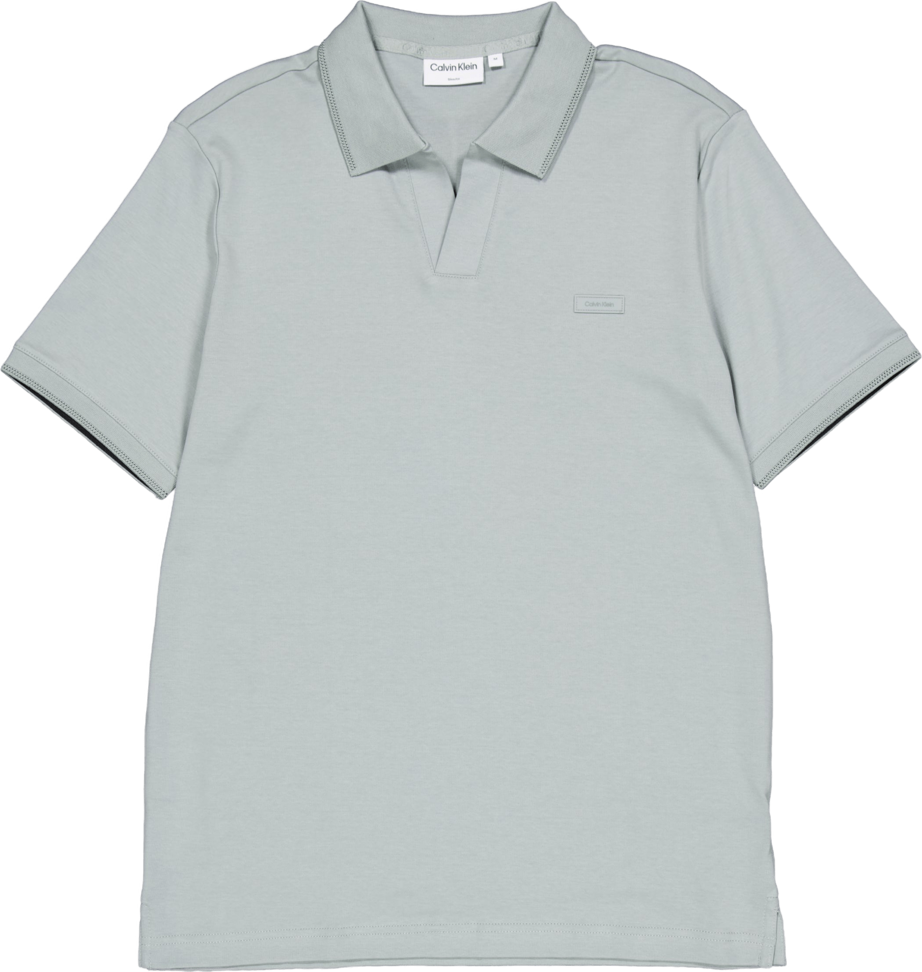 Smooth Cotton Open Placket Pol Pff-slate Gray