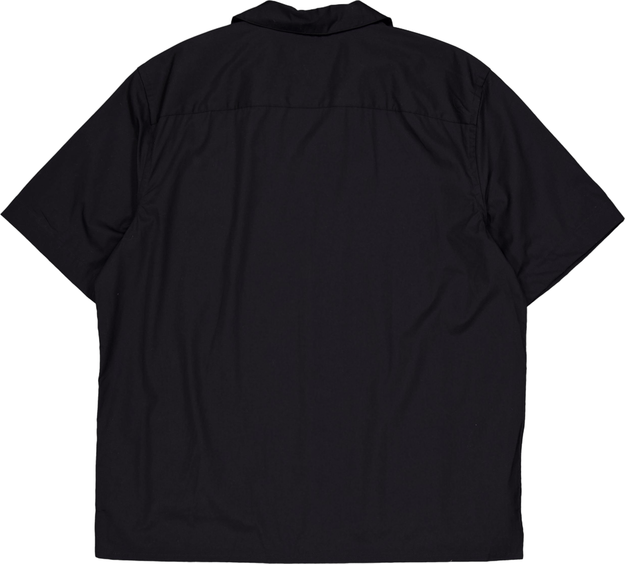 Poplin Cuban Collar S/s Shirt Beh-ck Black - Bild 2