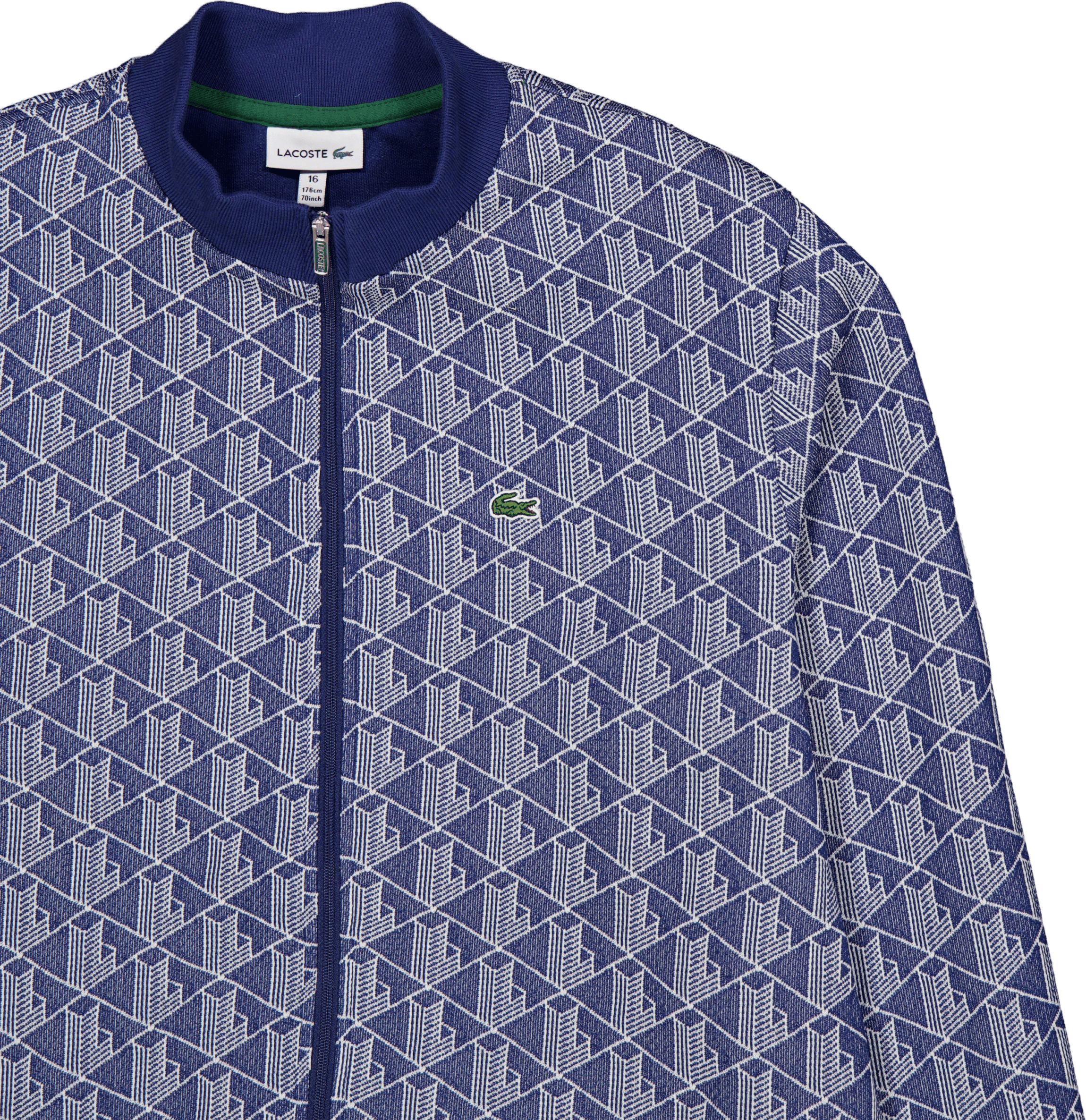 Zipped High Neck Monogram Swea Qie Navy Blue / White - Bild 3