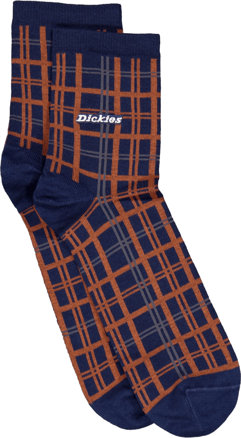 Surry Sock Outdoor Check  Navy, Male, Kläder, Underkläder, Blå, 43-46