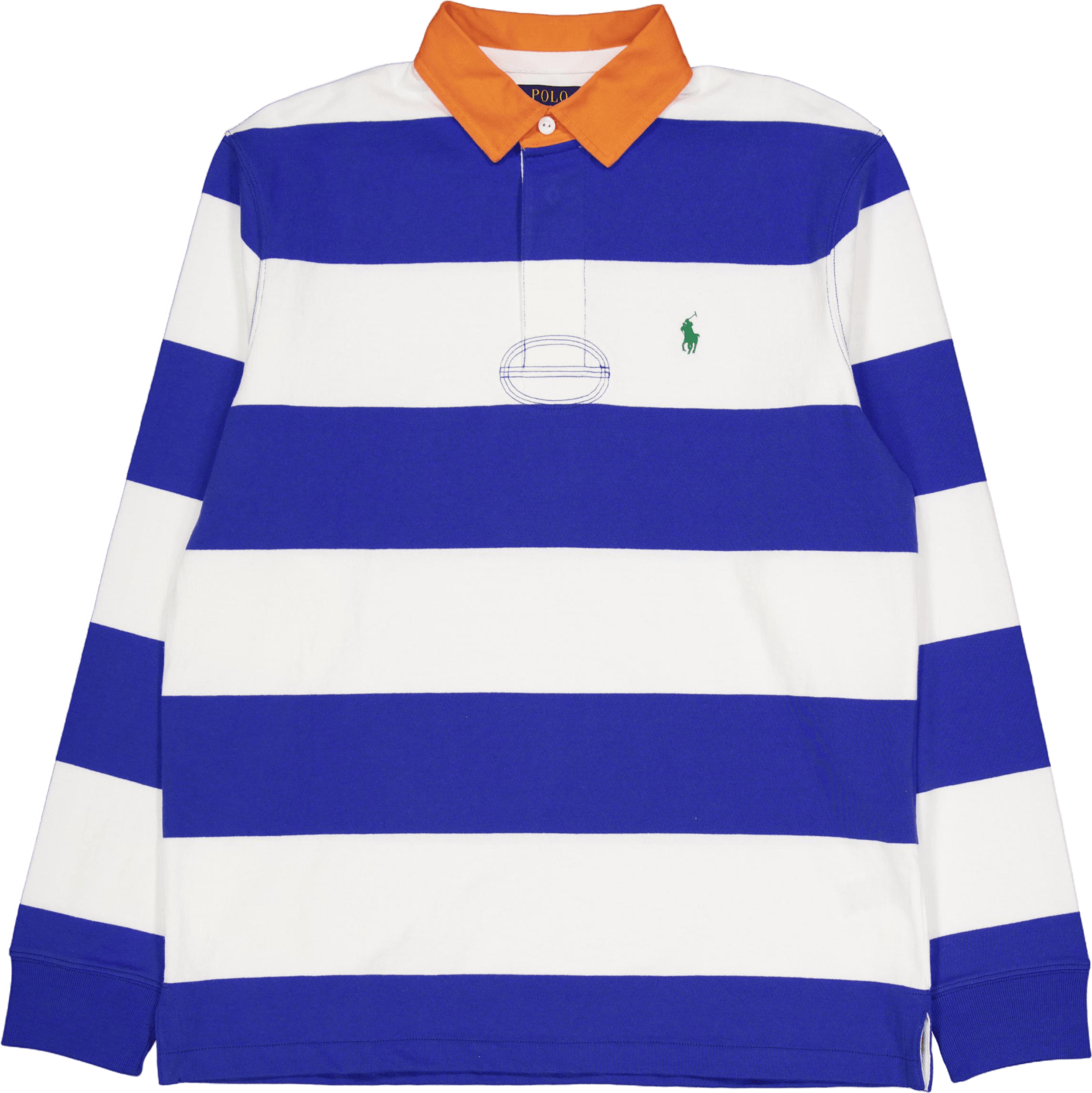 Classic Fit Striped Jersey Rugby Shirt New Iris Blue / White