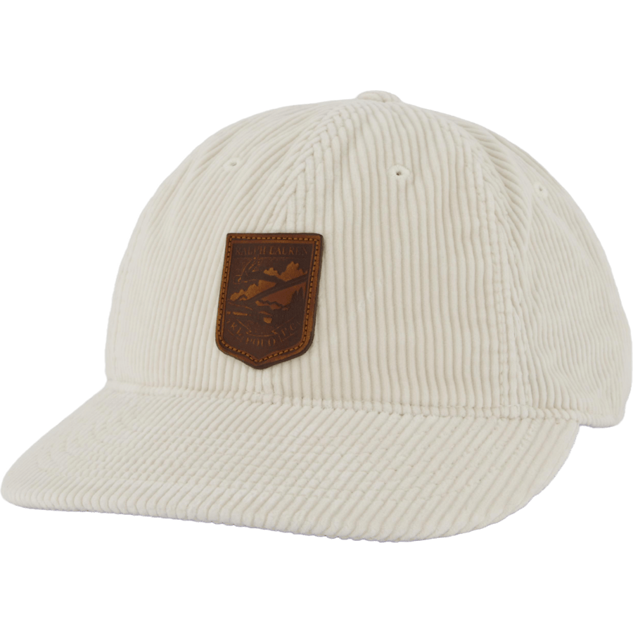 Logo-Patch Corduroy Ball Cap Antique Cream