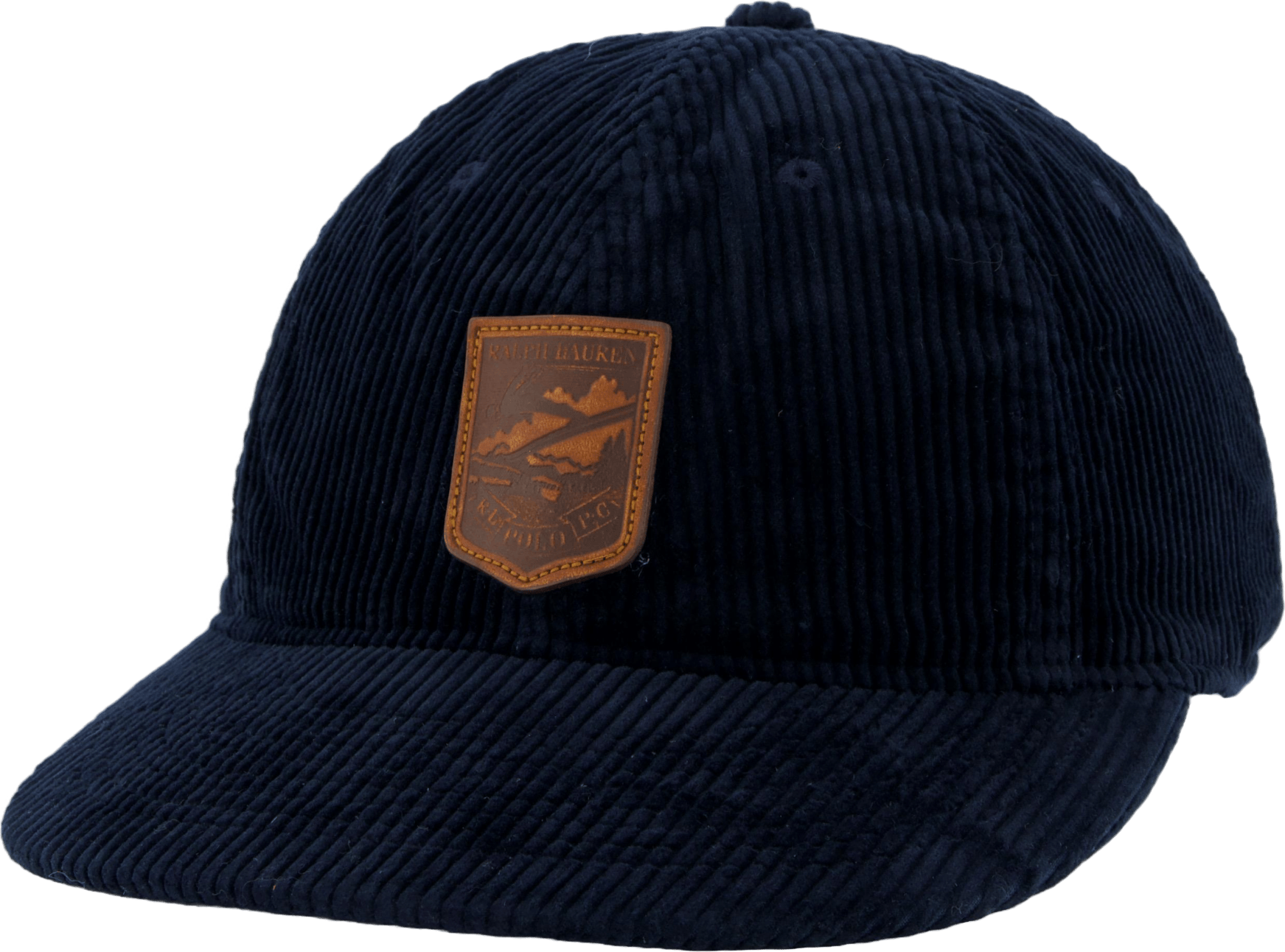 Logo-Patch Corduroy Ball Cap Aviator Navy
