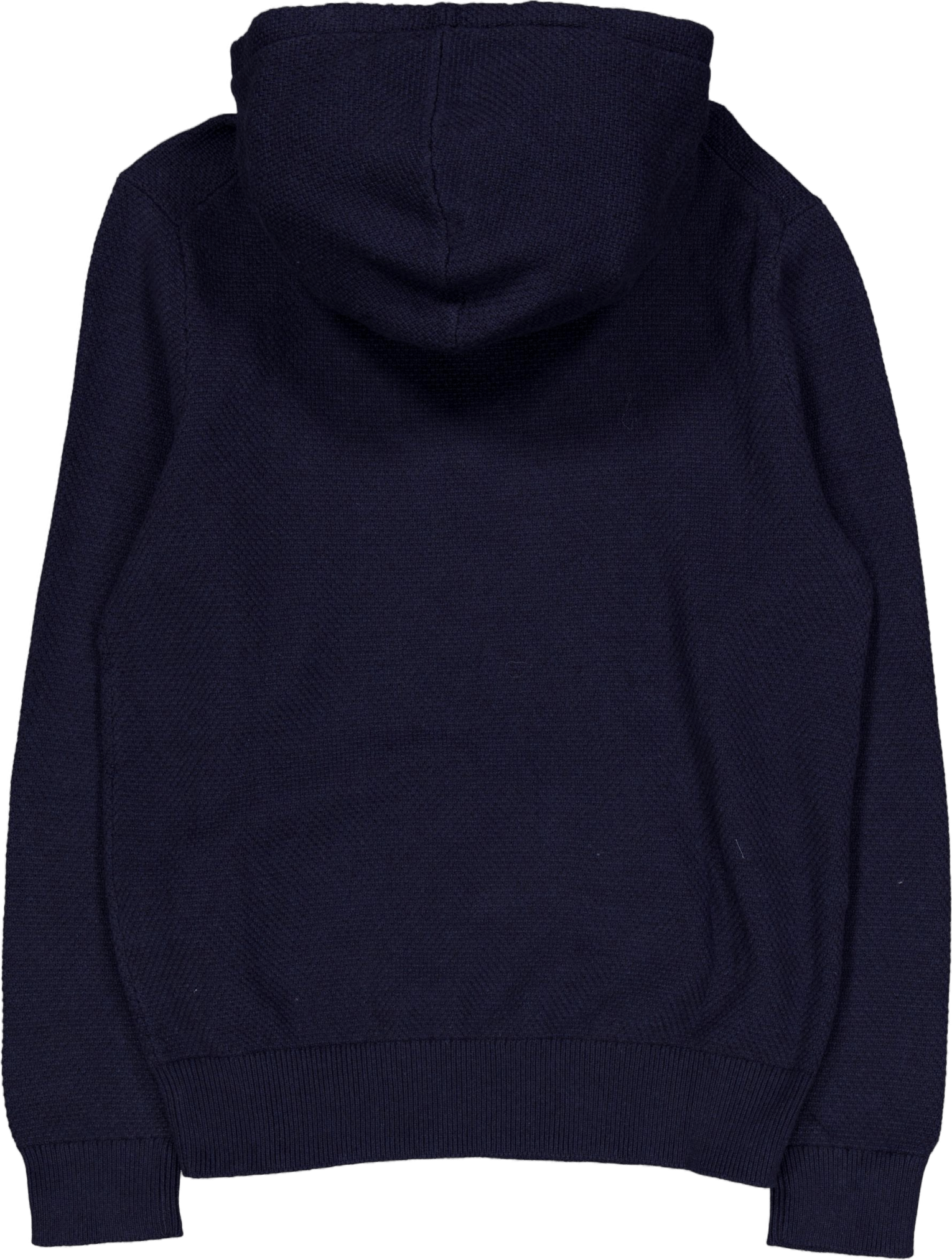 Woven-Stitch Cotton Hooded Sweater Navy Hthr - Bild 2