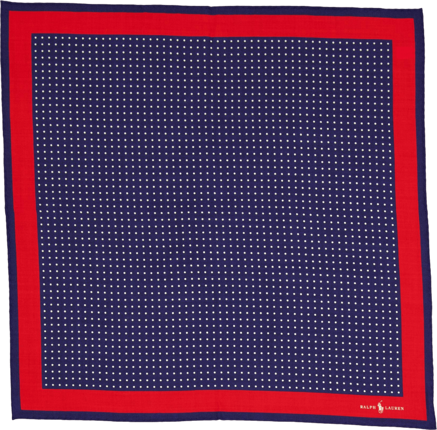 Polka-Dot Wool-Silk Bandanna Navy