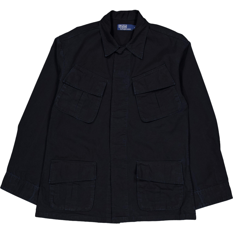 Classic Fit Ripstop Utility Shirt Polo Black