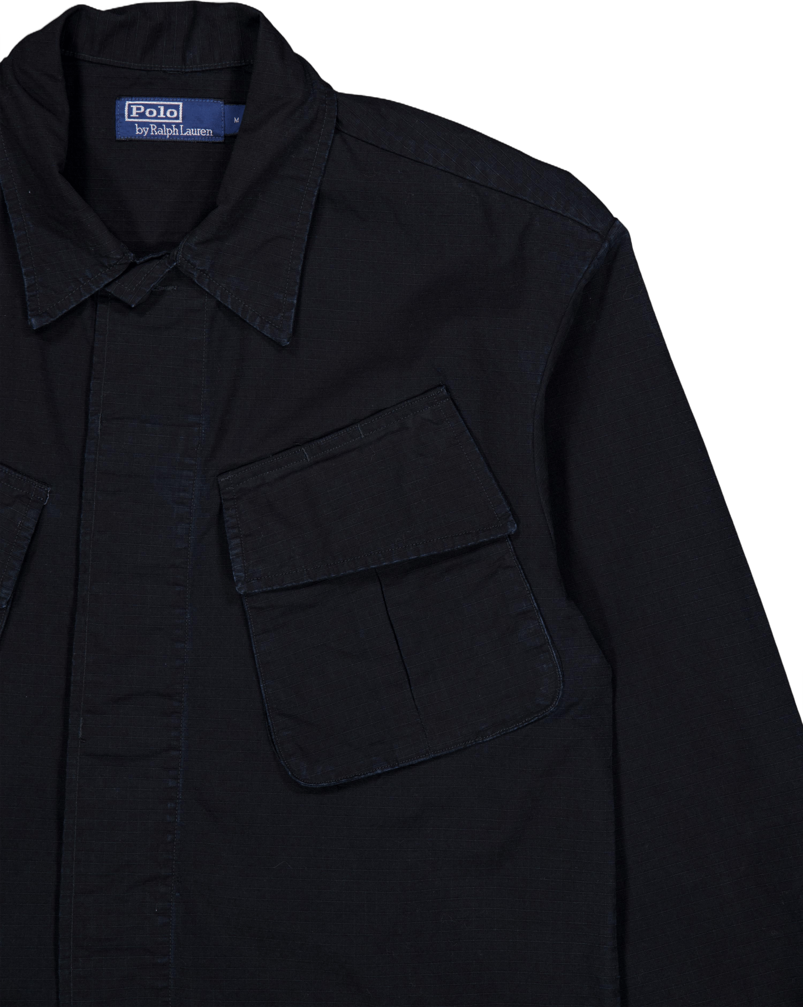 Classic Fit Ripstop Utility Shirt Polo Black - Bild 3