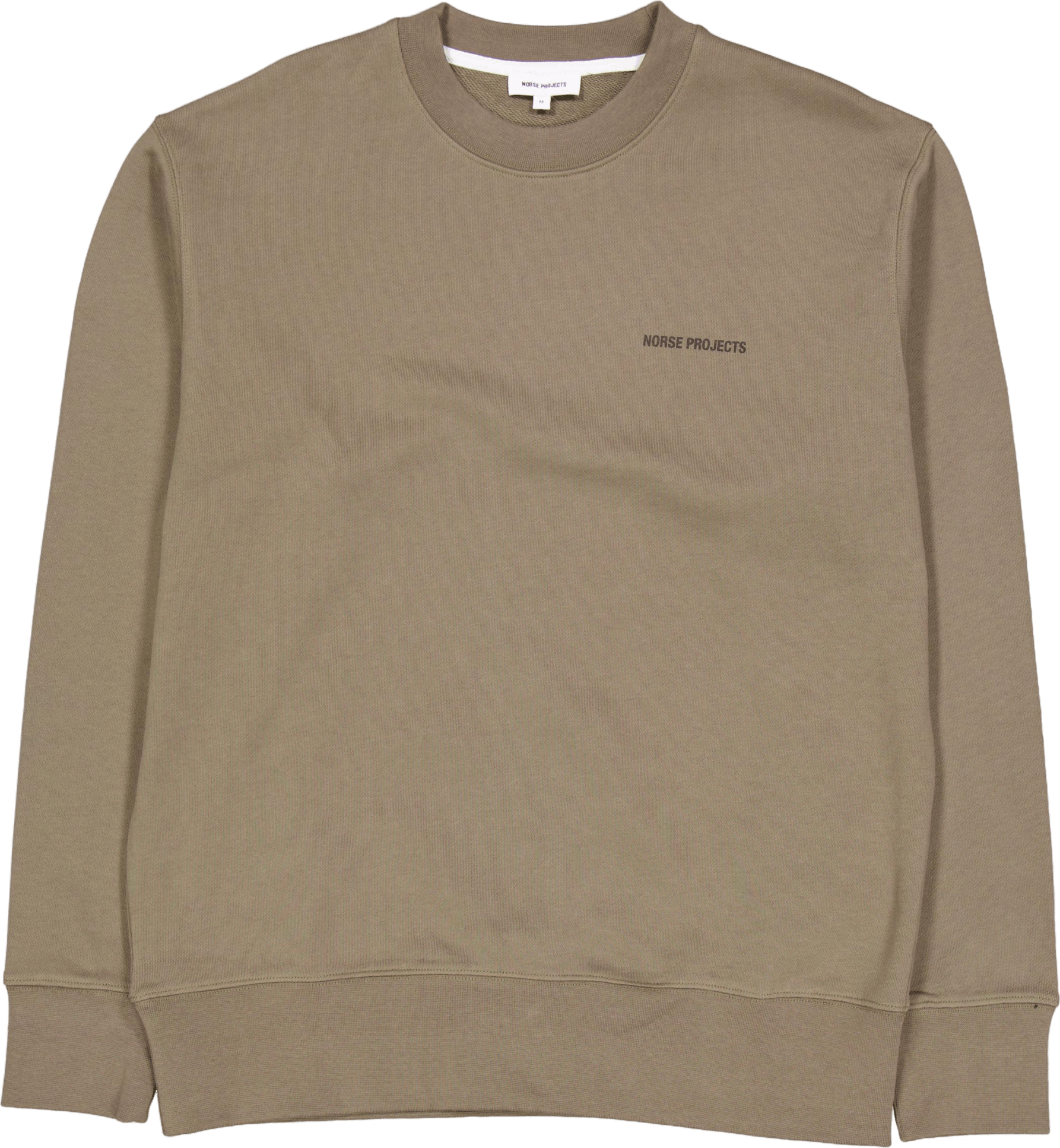 Arne Relaxed Organic Logo Swea Sediment Green, Male, Odevy, mikiny a mikiny, Béžová, S