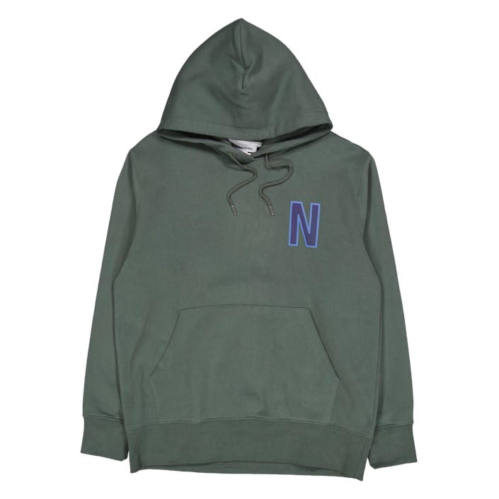 Arne Relaxed Organic Brushed F Spruce Green, Male, Vêtements, sweats à capuche et pulls molletonnés, Vert, L