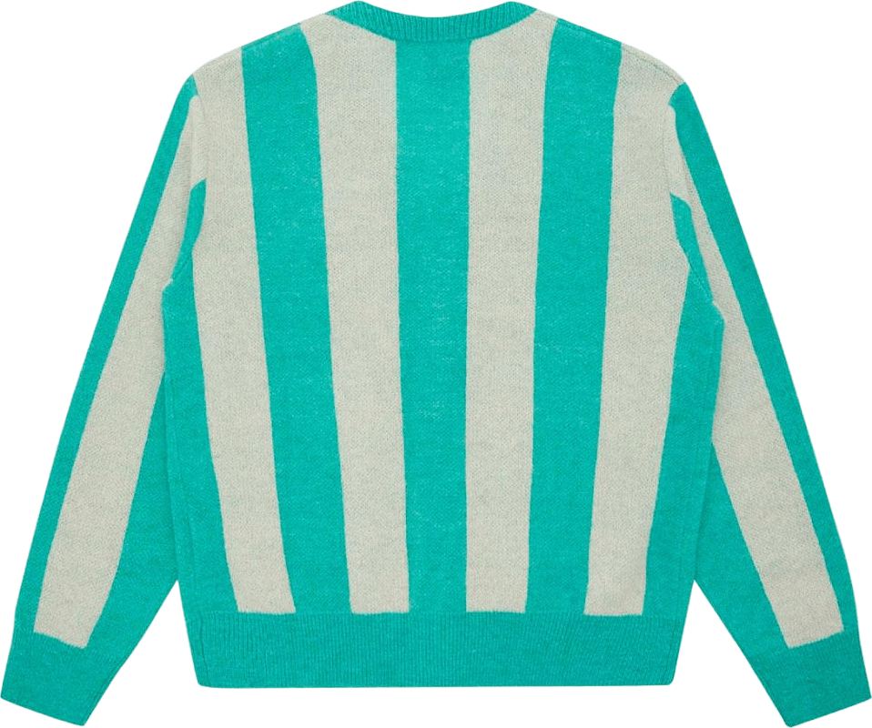 Striped Knitted Cardigan Teal Stripe - Bild 2
