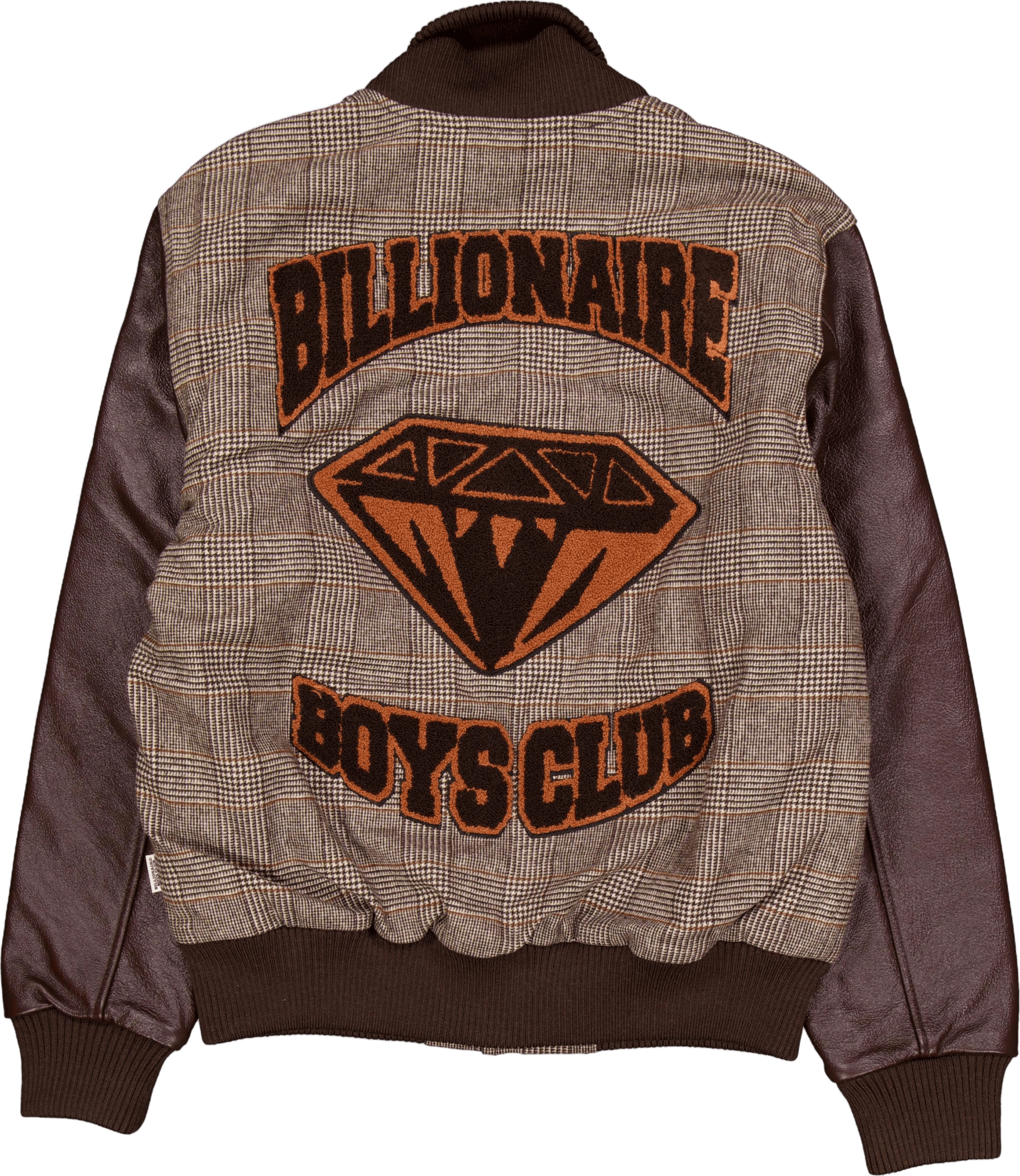 Leather Sleeve Varsity Jacket Brown Check - Bild 2