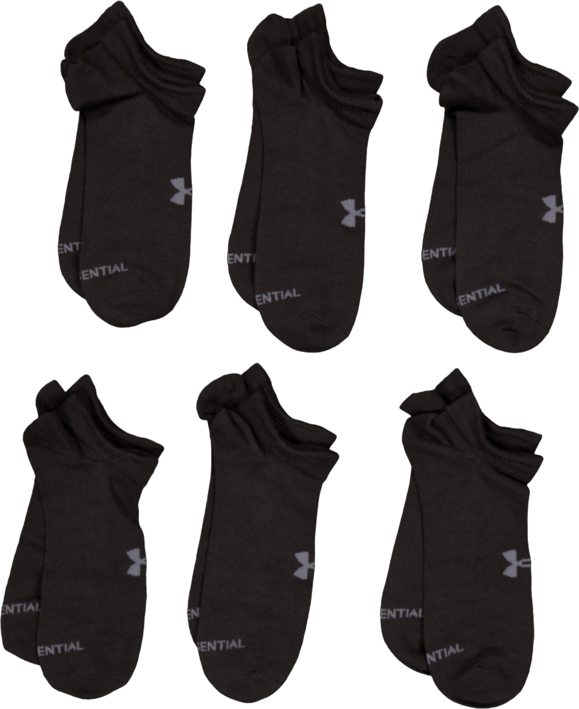 Ua Essential No Show 6pk Black