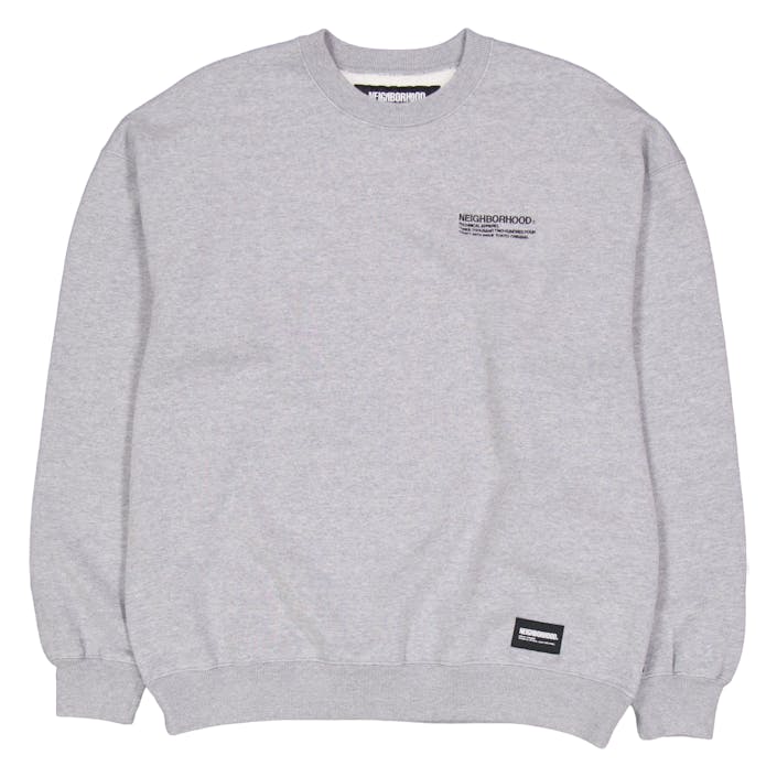 Plain Sweat Shirt Ls Gray, Male, Kleding, hoodies en sweatshirts, Grijs, XL
