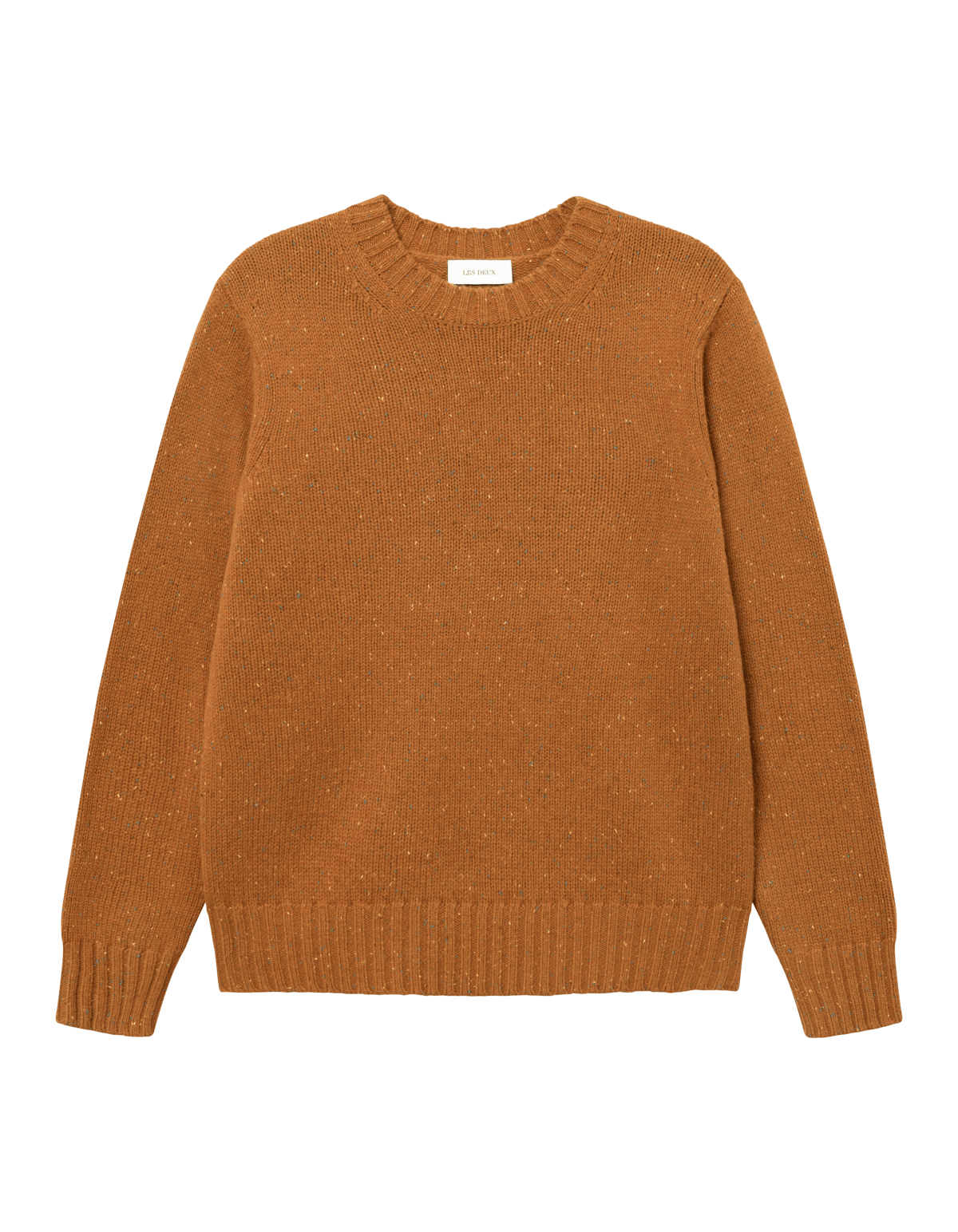 Gary Fleck Wool Roundneck Dark Ochre, Male, Kläder, Tops, Brun, L