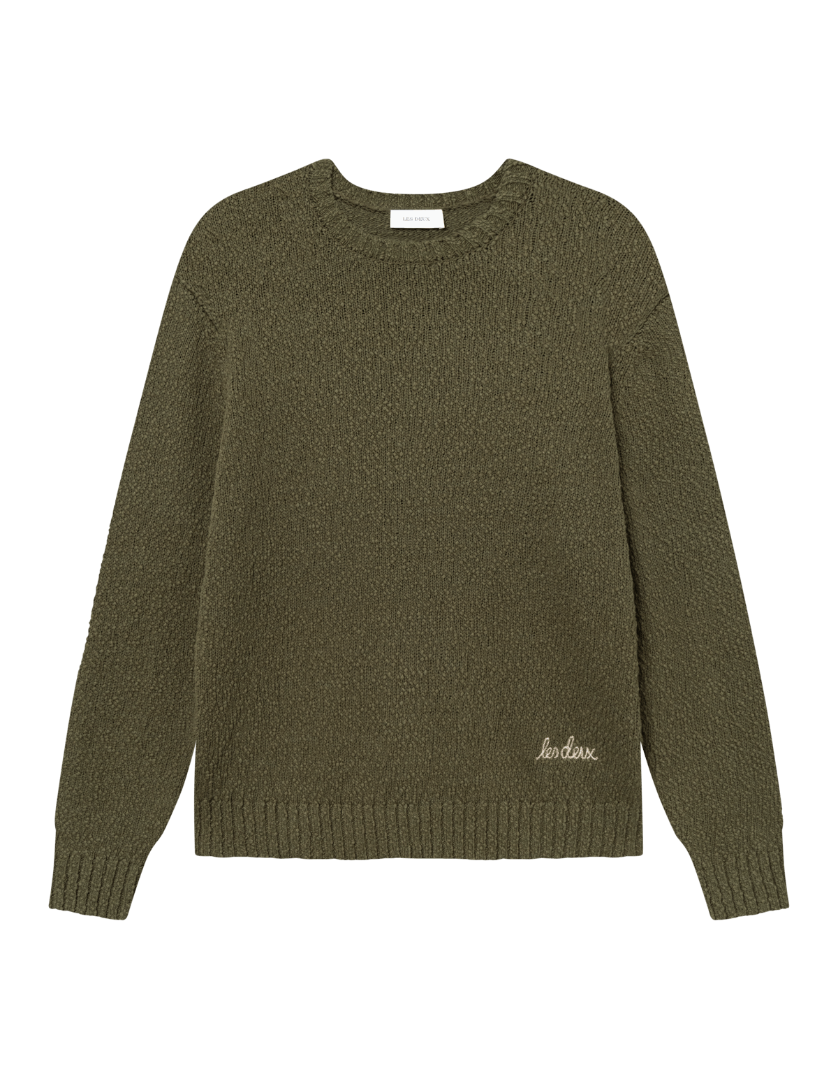 Errol Cotton Roundneck Olive Night, Male, Apparels, Tops, Green, L