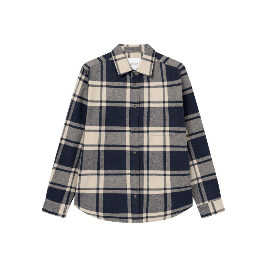 Jeremy Flannel Shirt Dark Navy/light Desert Sand