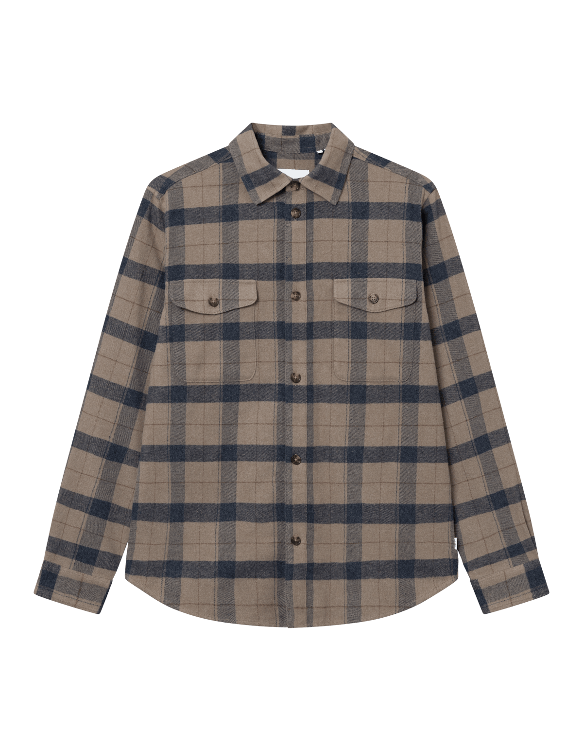 Lennon Flannel Check Shirt Desert Taupe/dark Navy, Male, Apparels, Tops, Multi color, XL