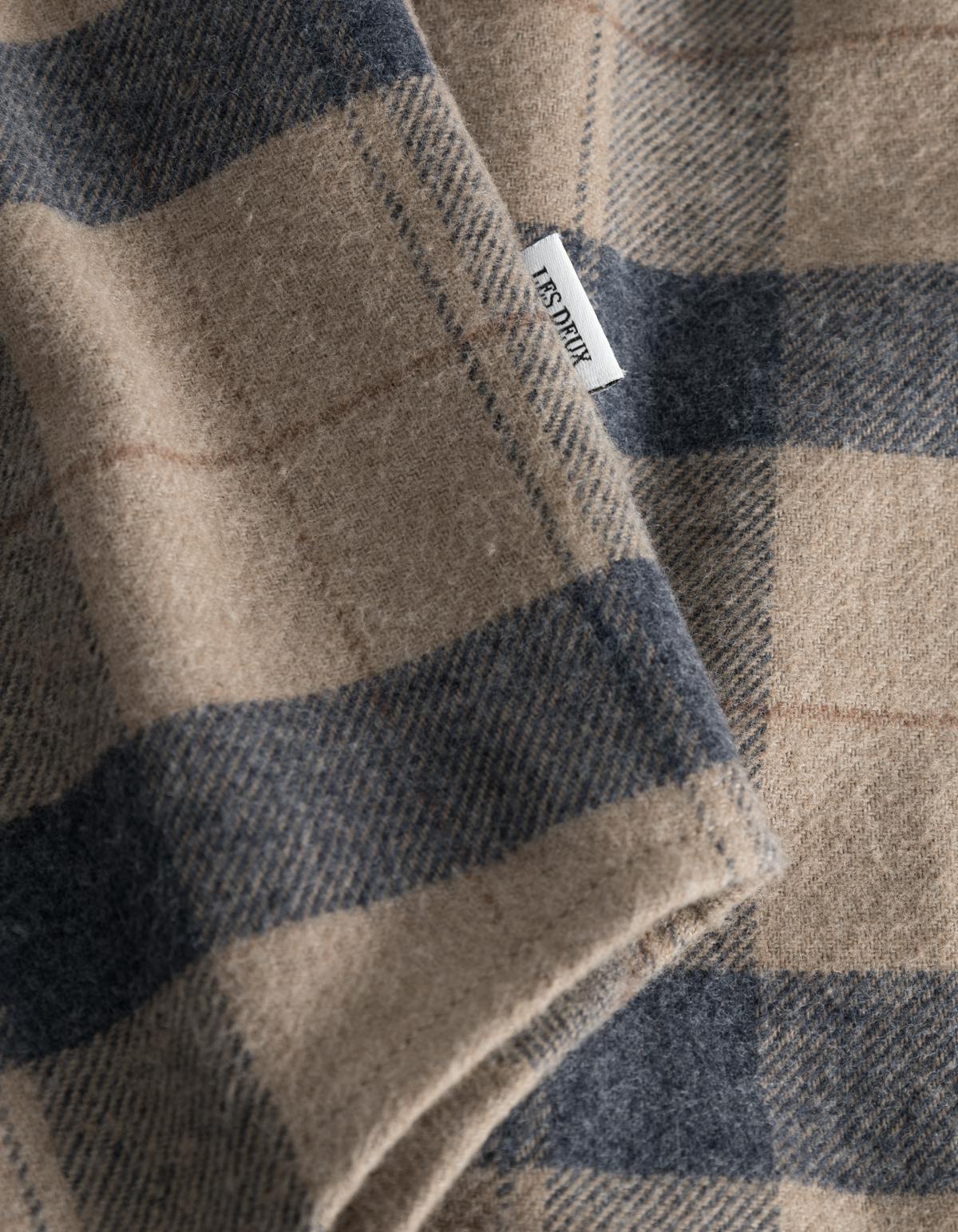Lennon Flannel Check Shirt Desert Taupe/dark Navy - Bild 3