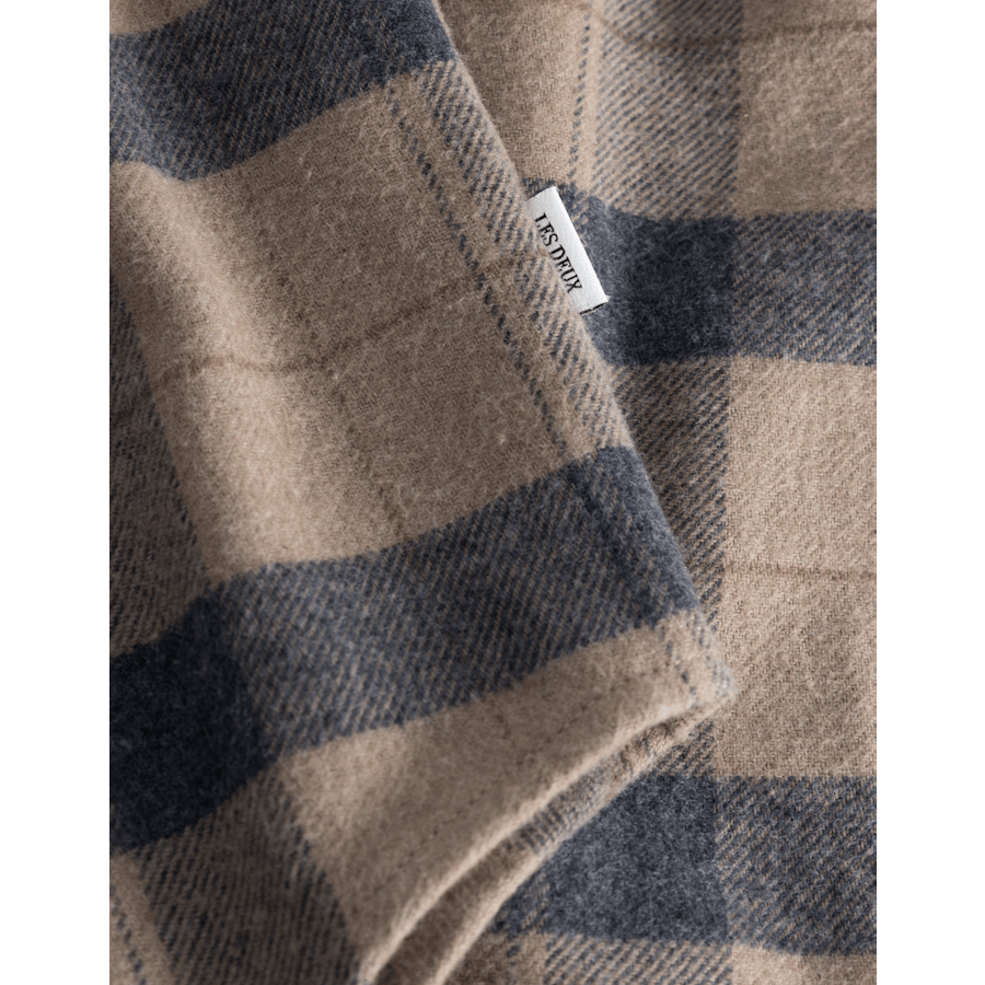 Lennon Flannel Check Shirt Desert Taupe/dark Navy - Bild 3