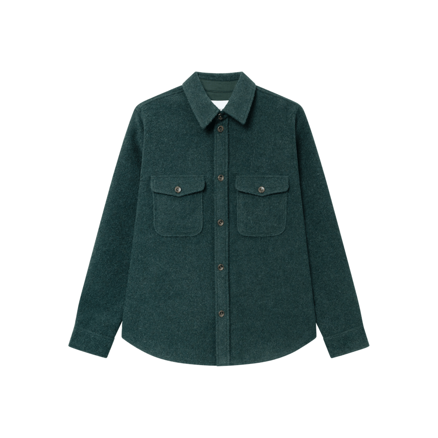 Lennon Bouclé Overshirt Pine Green