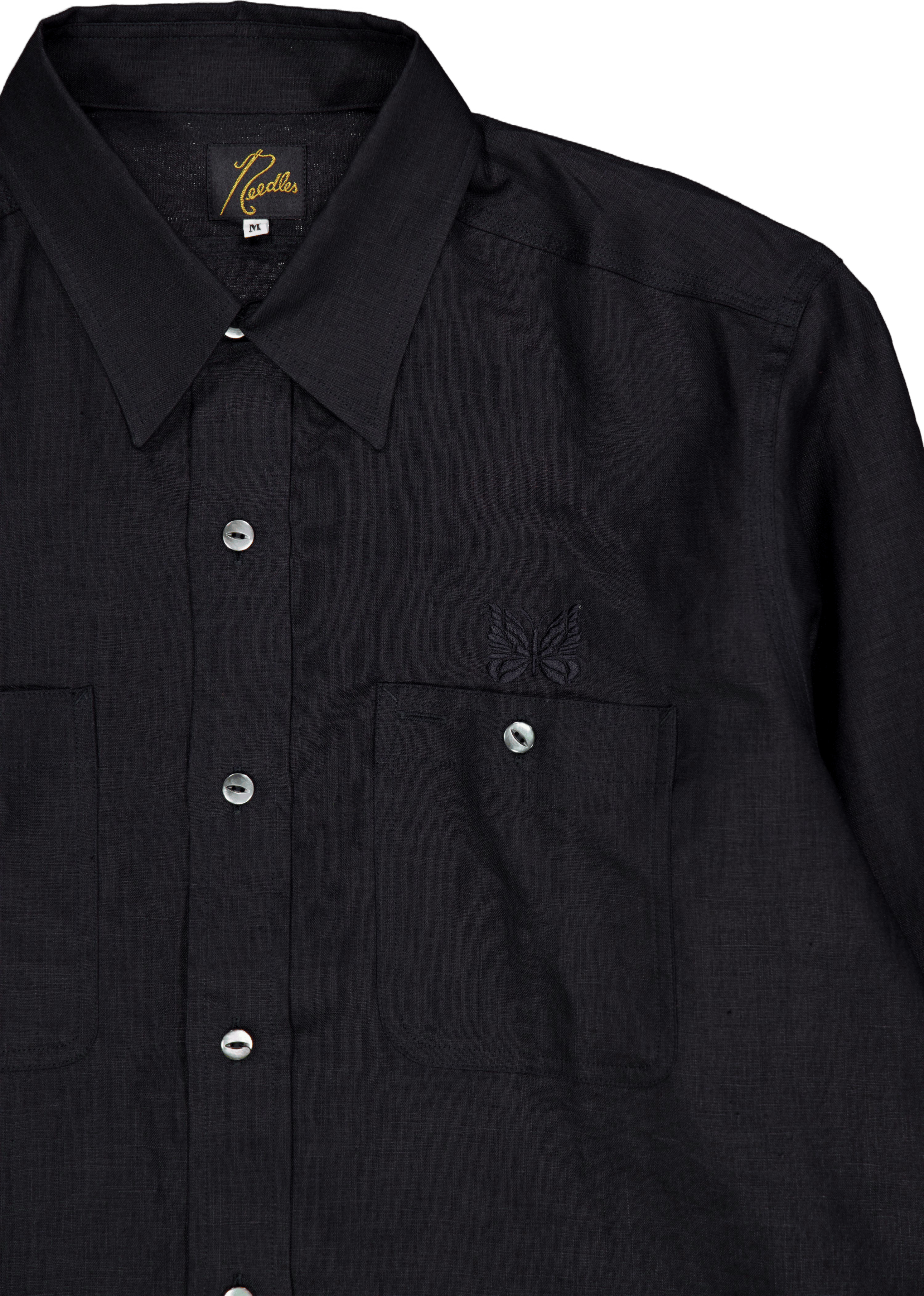 Needles Work Shirt - Linen Can D-black - Bild 3