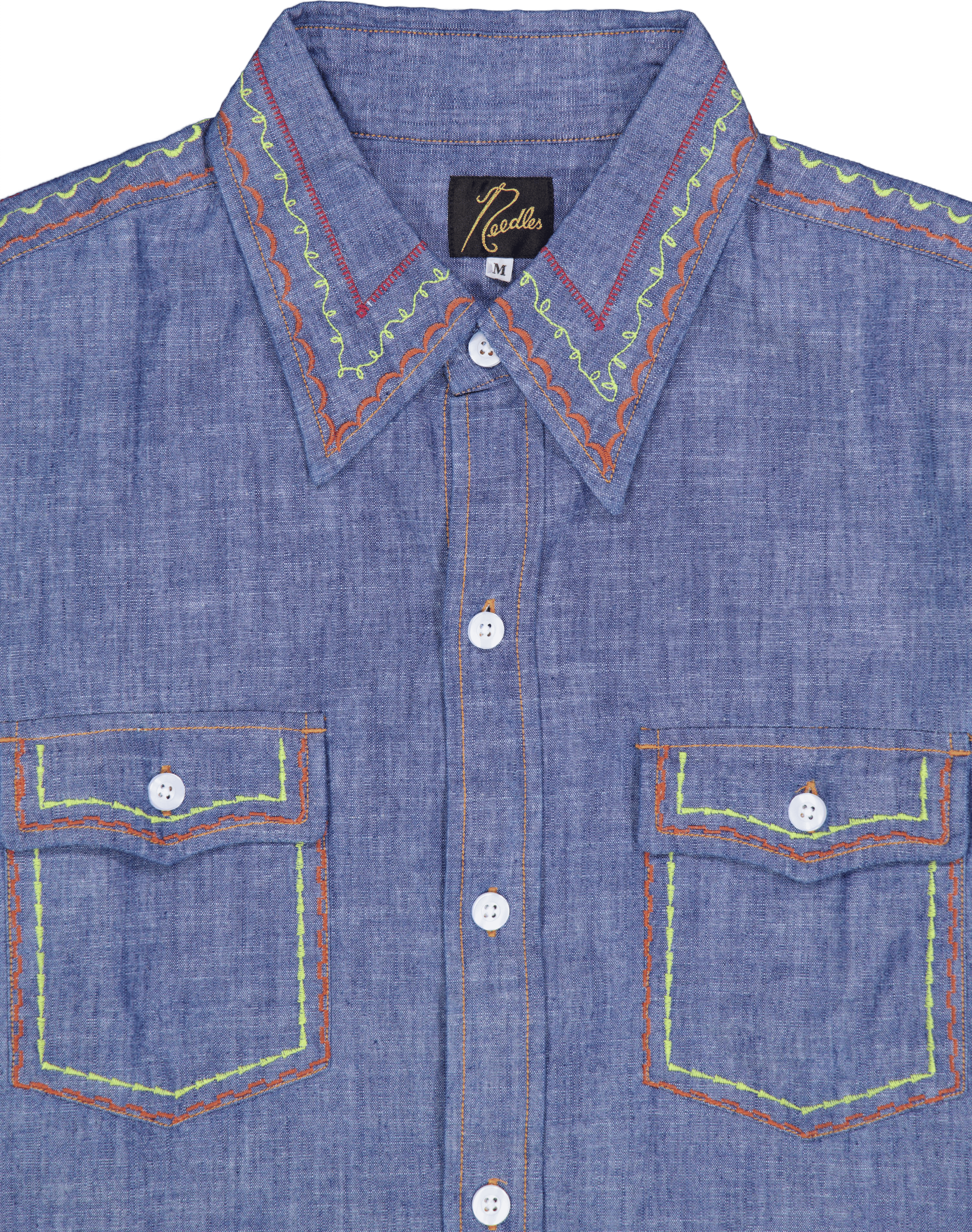 Needles Work Shirt - Cotton Ch Blue - Bild 3
