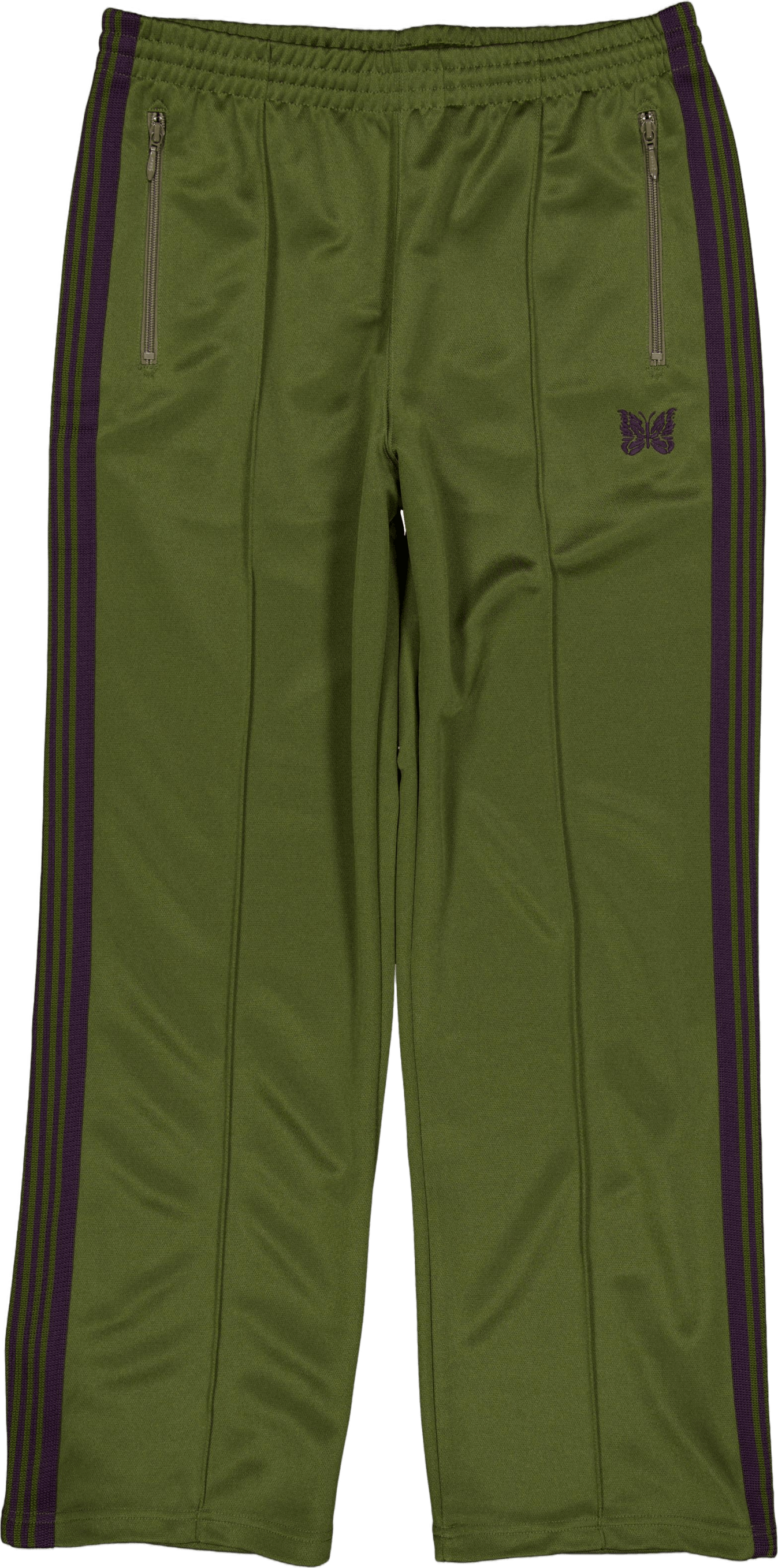 Needles Track Pant - Poly Smoo B-olive, Male, Vêtements, Bottoms, Vert, XS