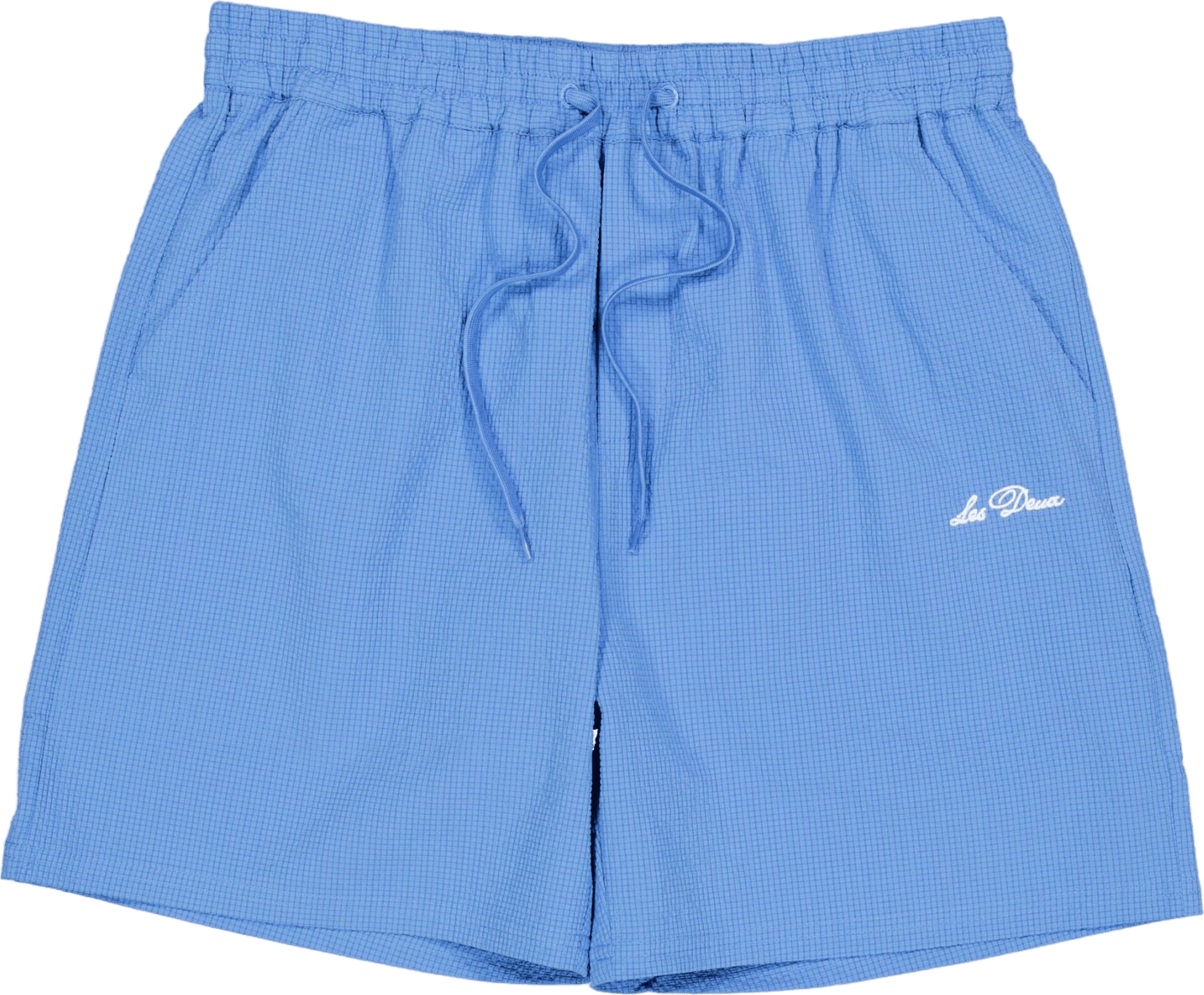 Stan Seersucker Swim Shorts 2. Washed Denim Blue