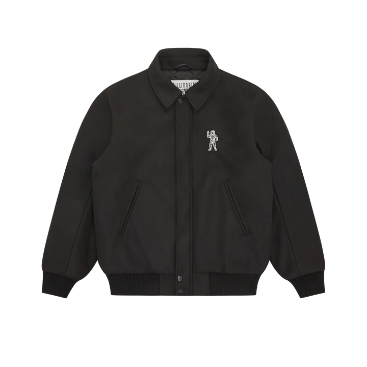 Collared Varsity Jacket Black
